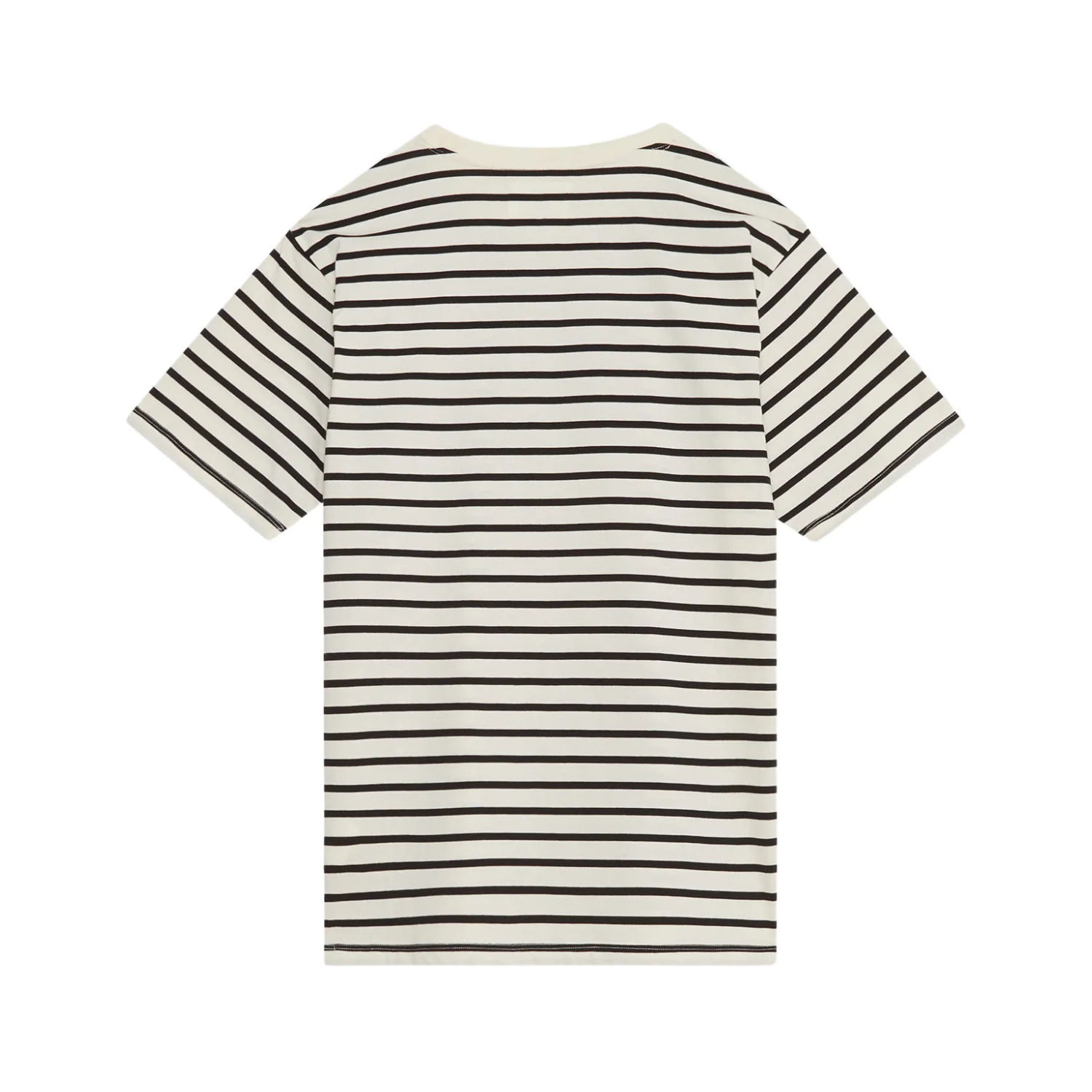 Ace Badge Red & White Logo T-Shirt- Off-White/ Black Stripe - Image 2