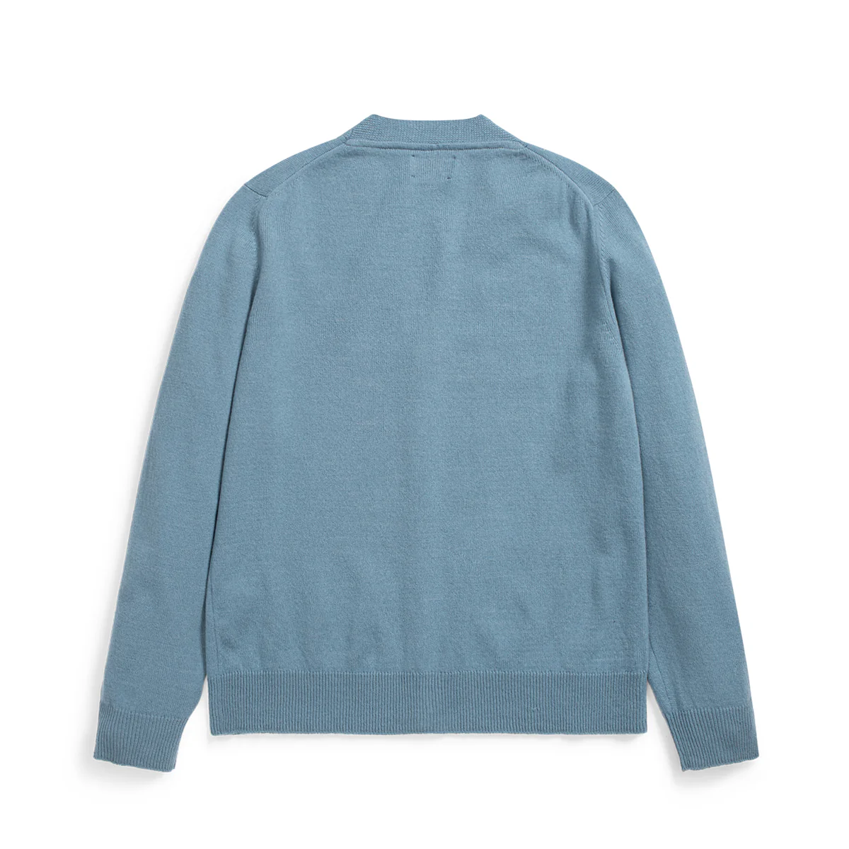 Adam Merino Lambswool Cardigan Light Stone Blue - Image 2