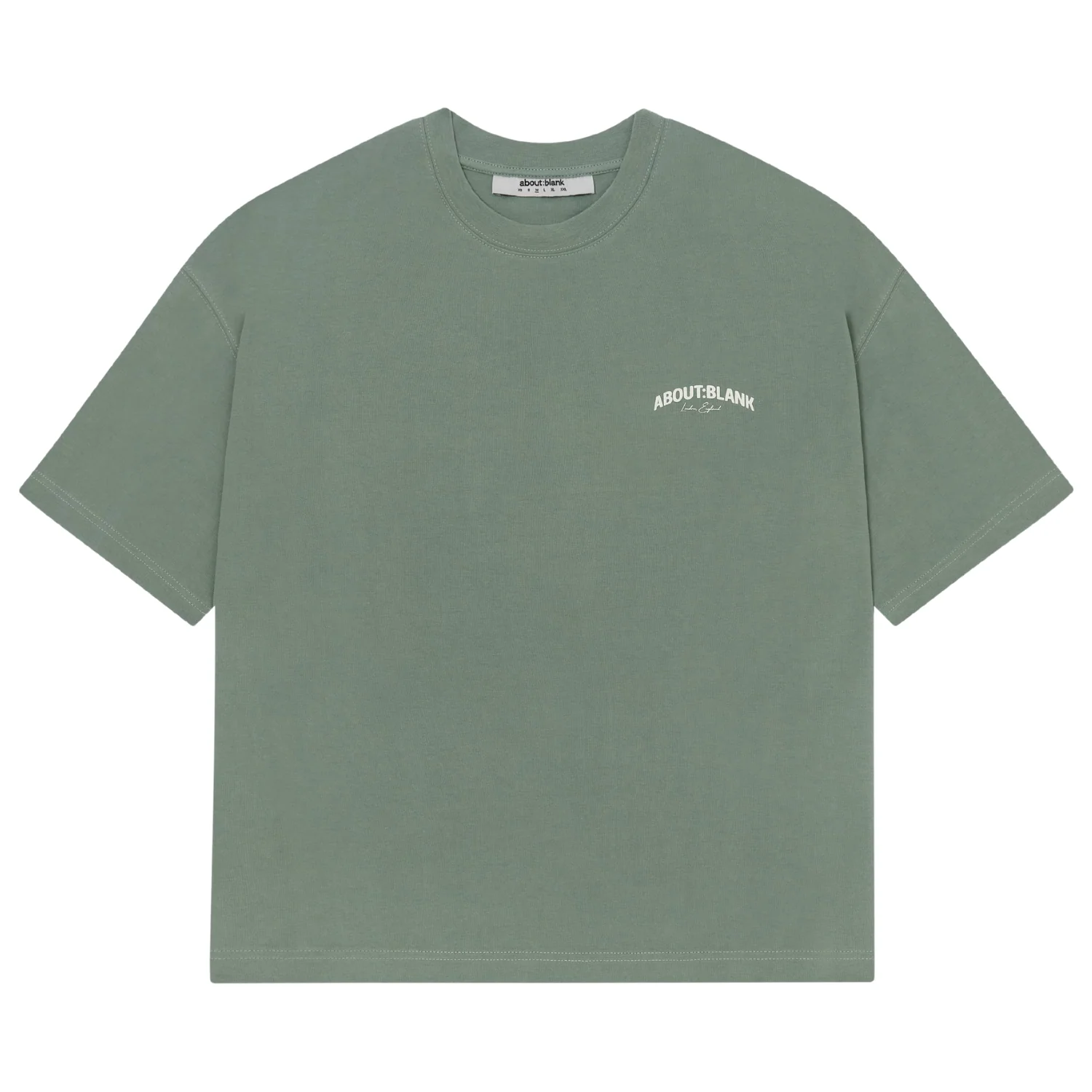 Arched Logo T-Shirt - Sage/Ecru - Image 2