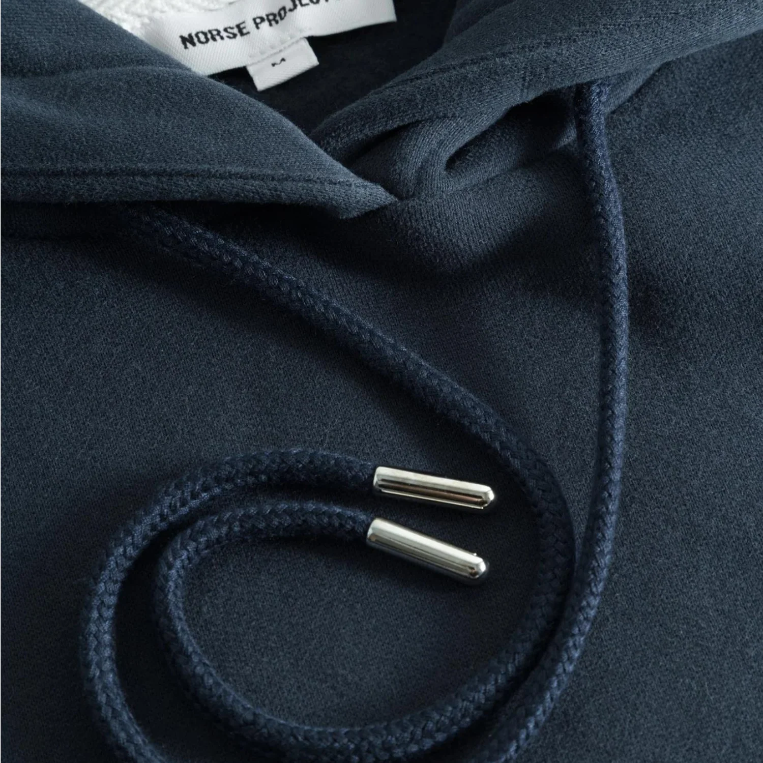 Arne Relaxed Organic Brushed Fleece  Large N Hoodie - Dark Navy - Image 4