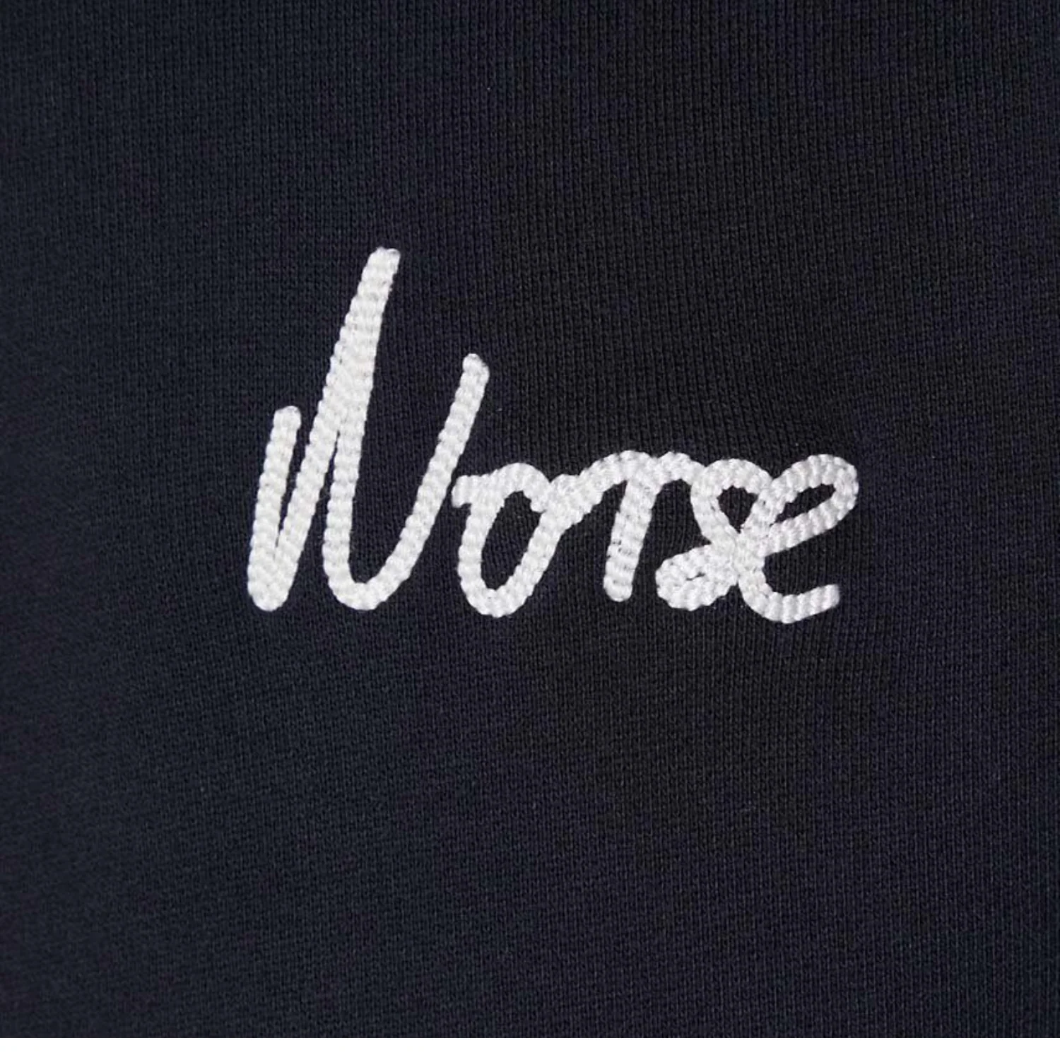 Arne Relaxed Organic Chain Stitch Logo Hoodie Dark Navy - Image 3