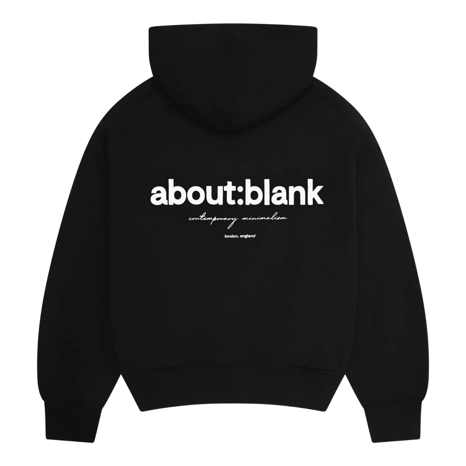 Box Zip Hoodie - Black/Ecru - Image 2