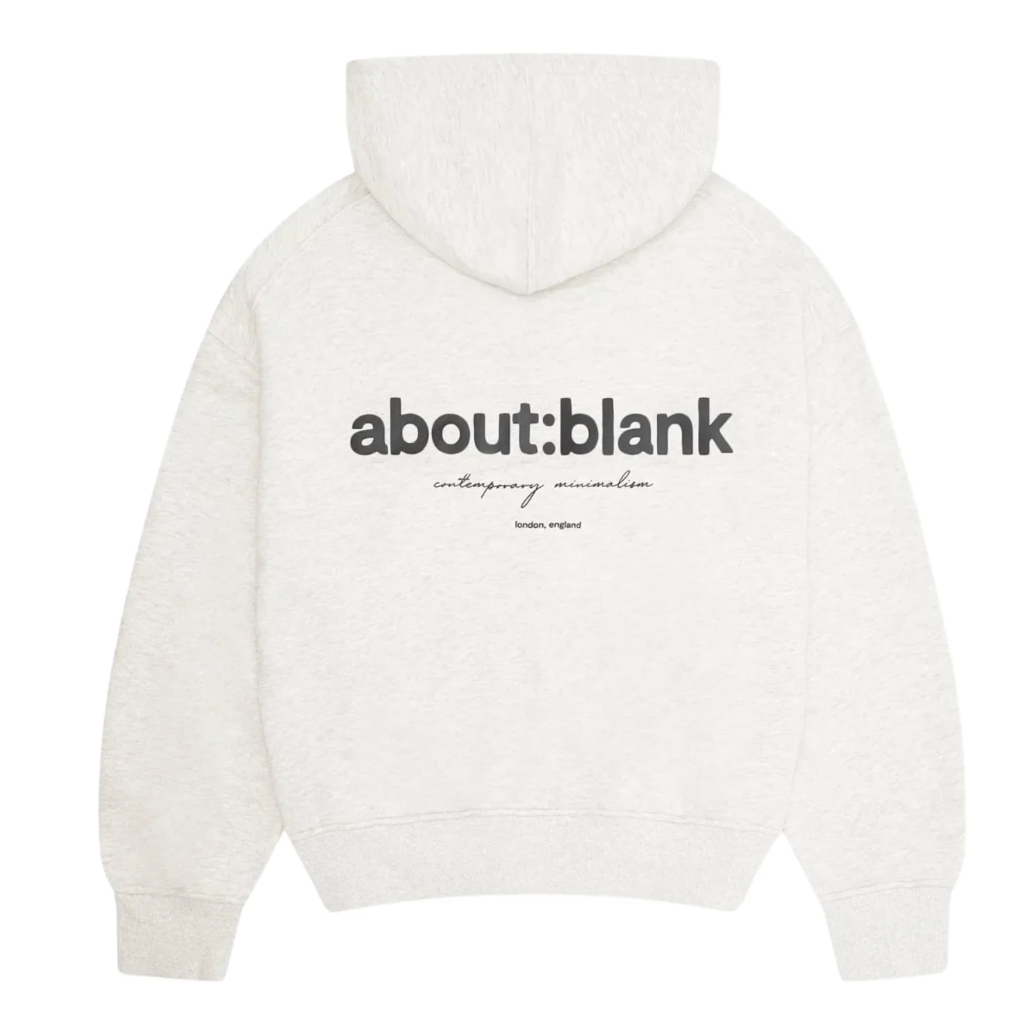 Box Zip Hoodie - Grey Marl/Black - Image 2