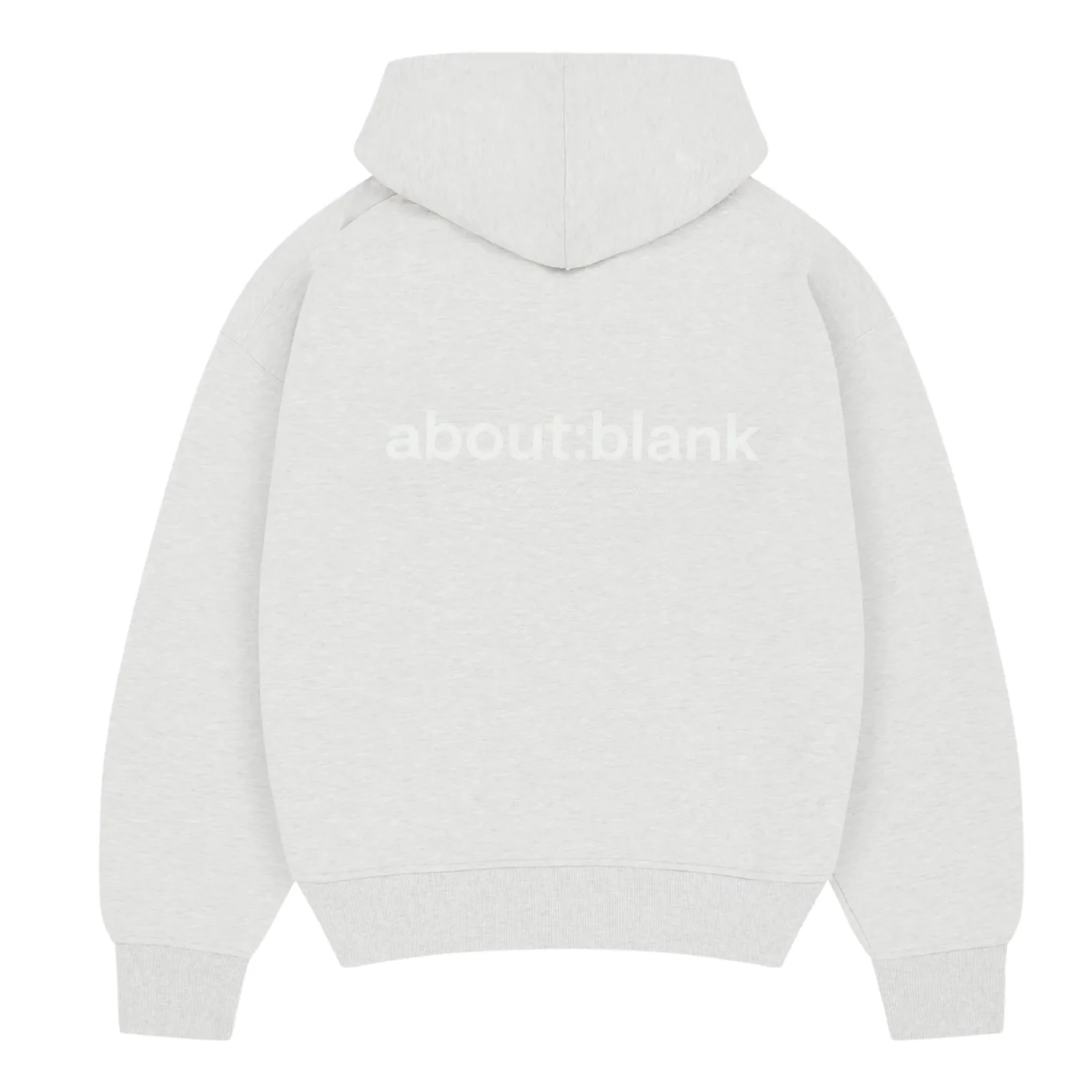 Box Zip Hoodie - Grey Marl/White - Image 2