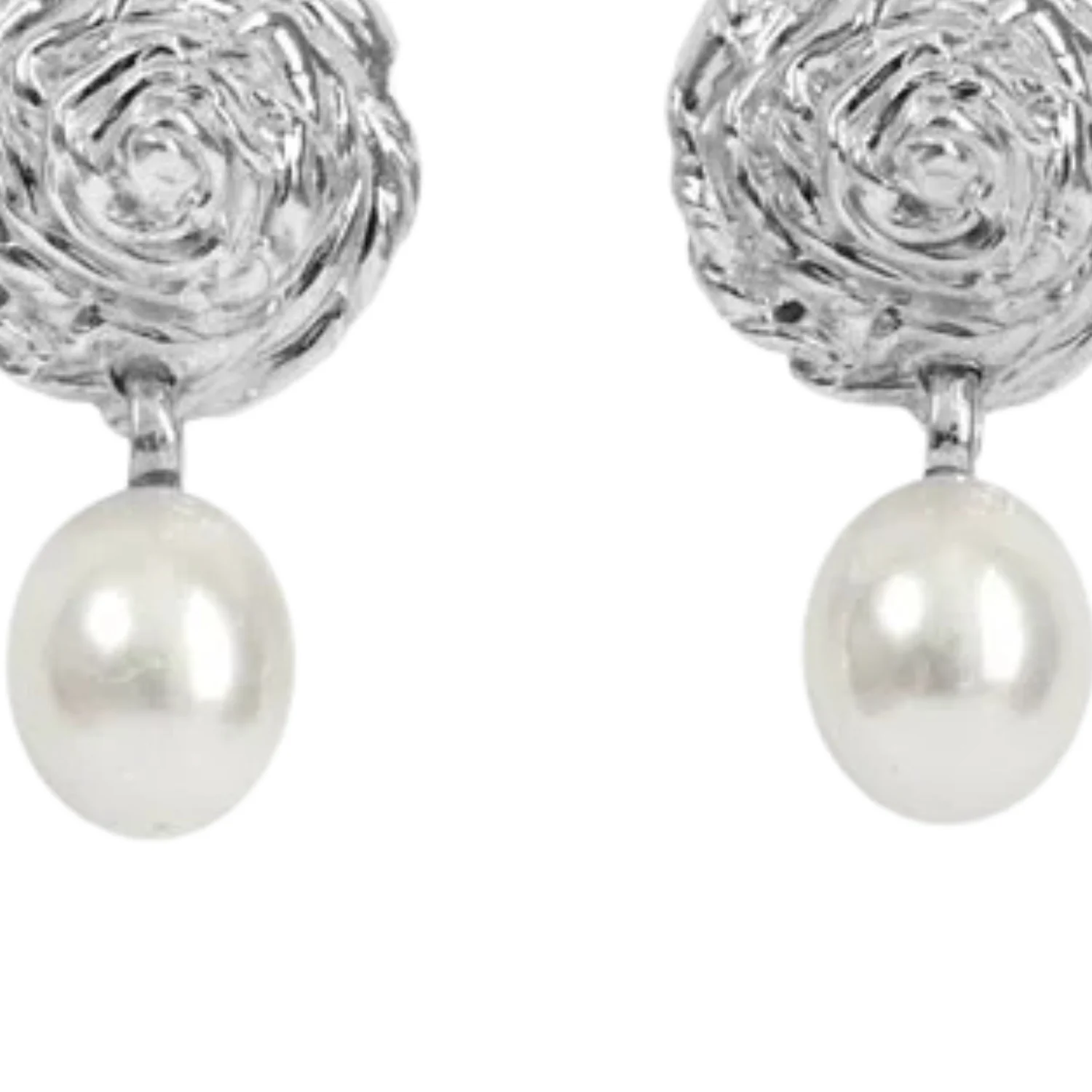 Breton Pearl Earrings - Silver/FreshWater Pearls - Image 2