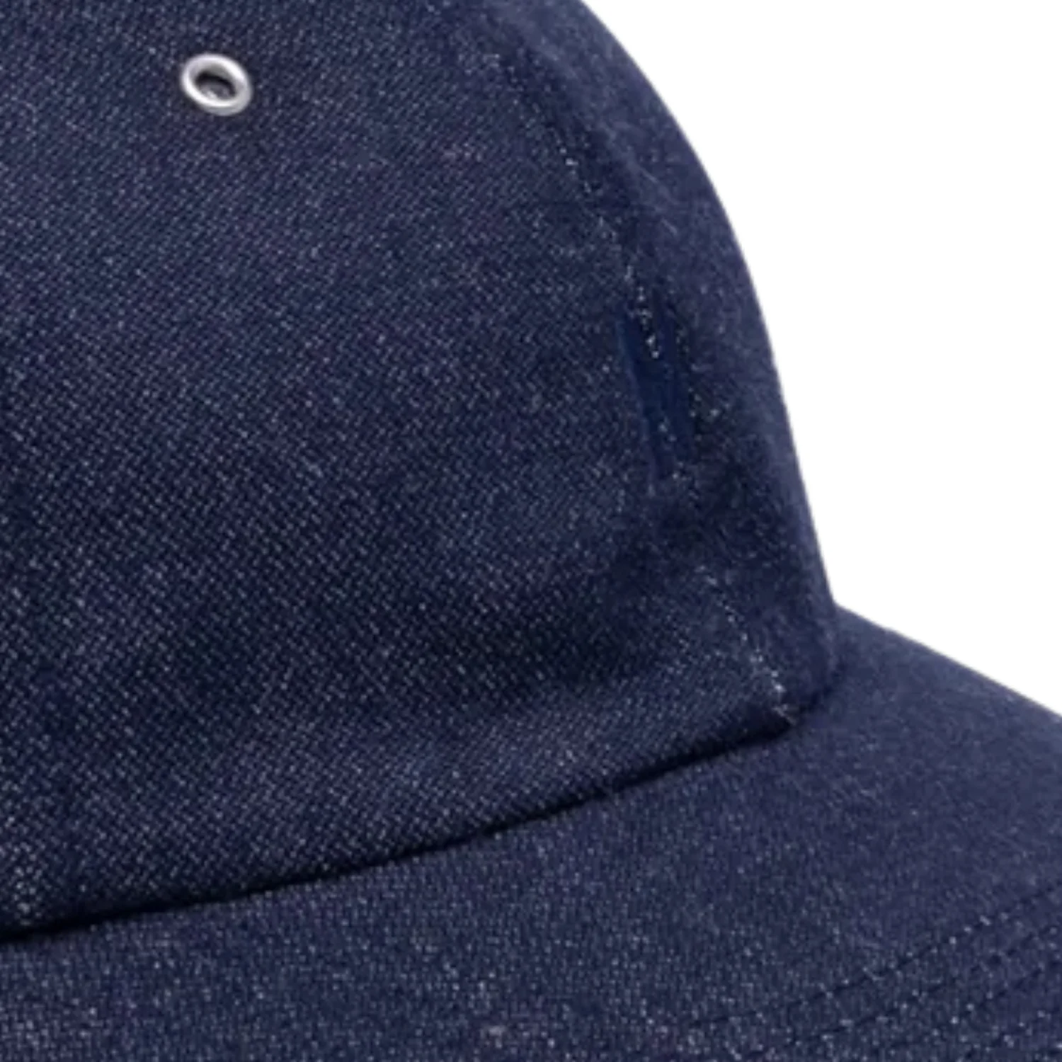 Broken Twill Cotton Linen Denim 6 Panel Cap - Indigo - Image 2