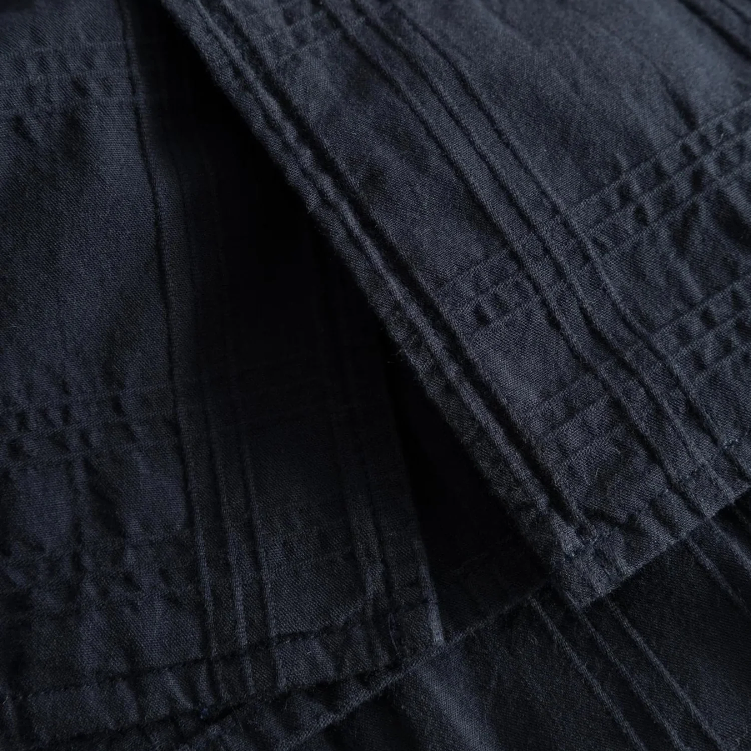 Carsten Relaxed Dobby Check Shirt - Dark Navy - Image 4
