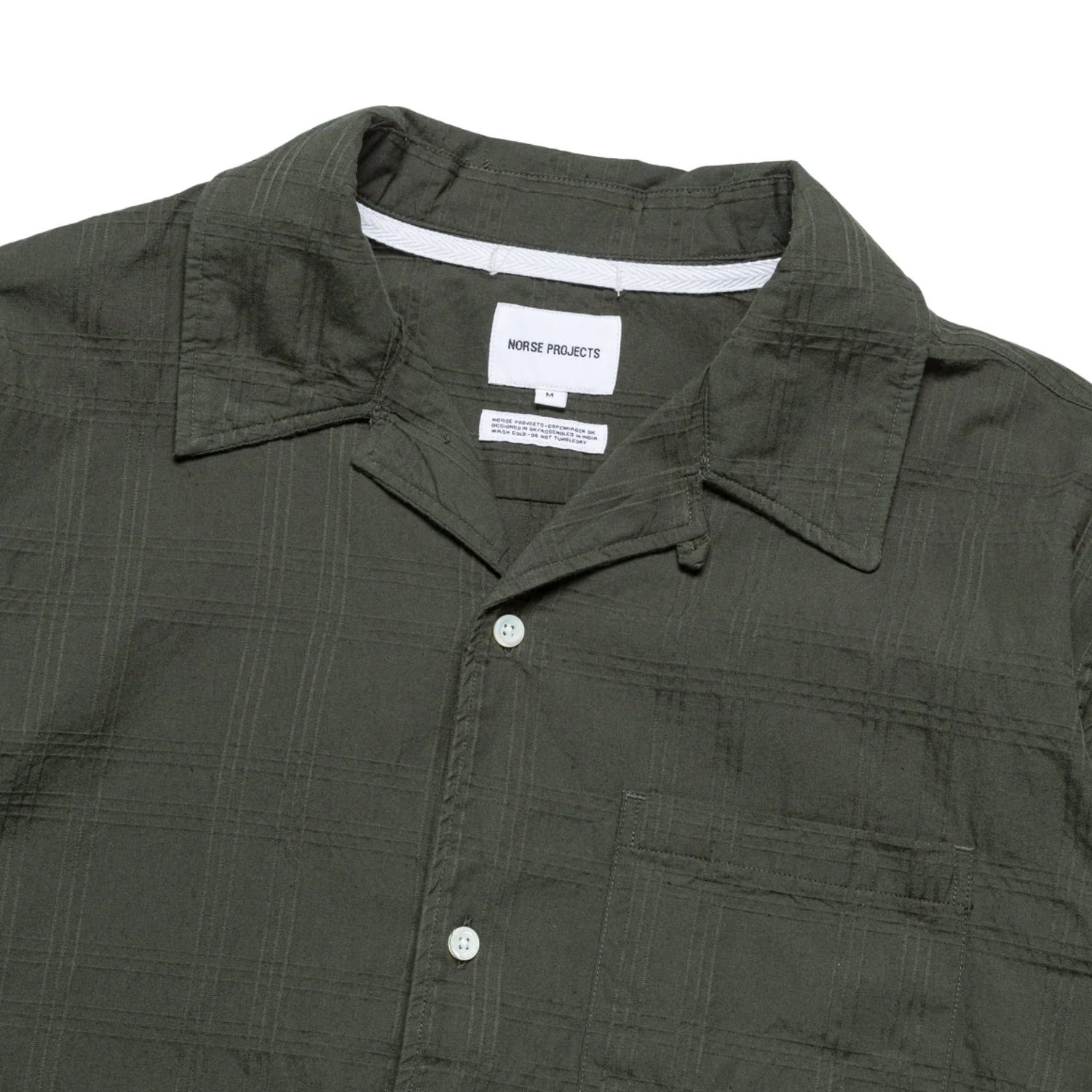 Carsten Relaxed Dobby Check Shirt - Spruce Green - Image 3