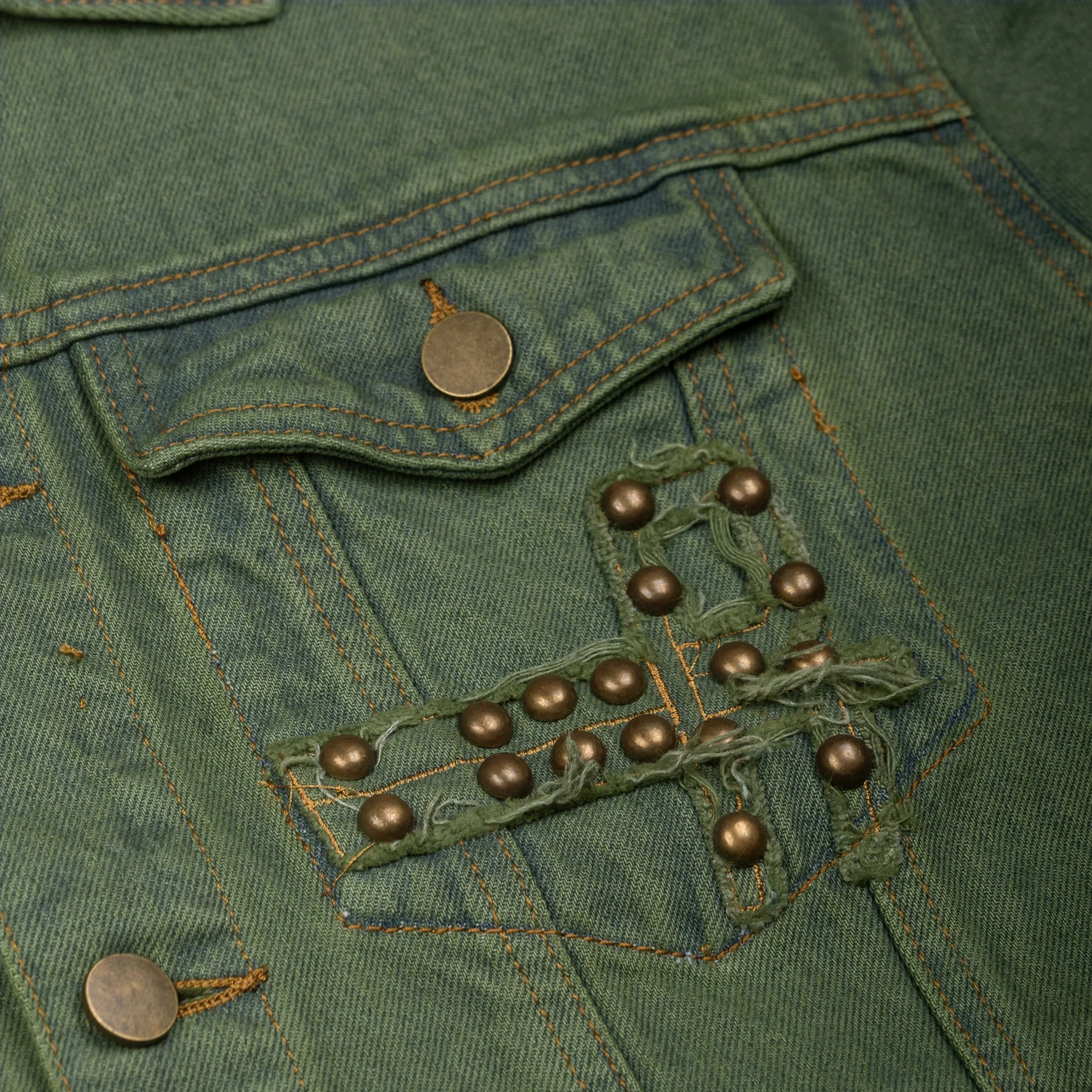 Distressed Jacket - Washed Green - Image 6