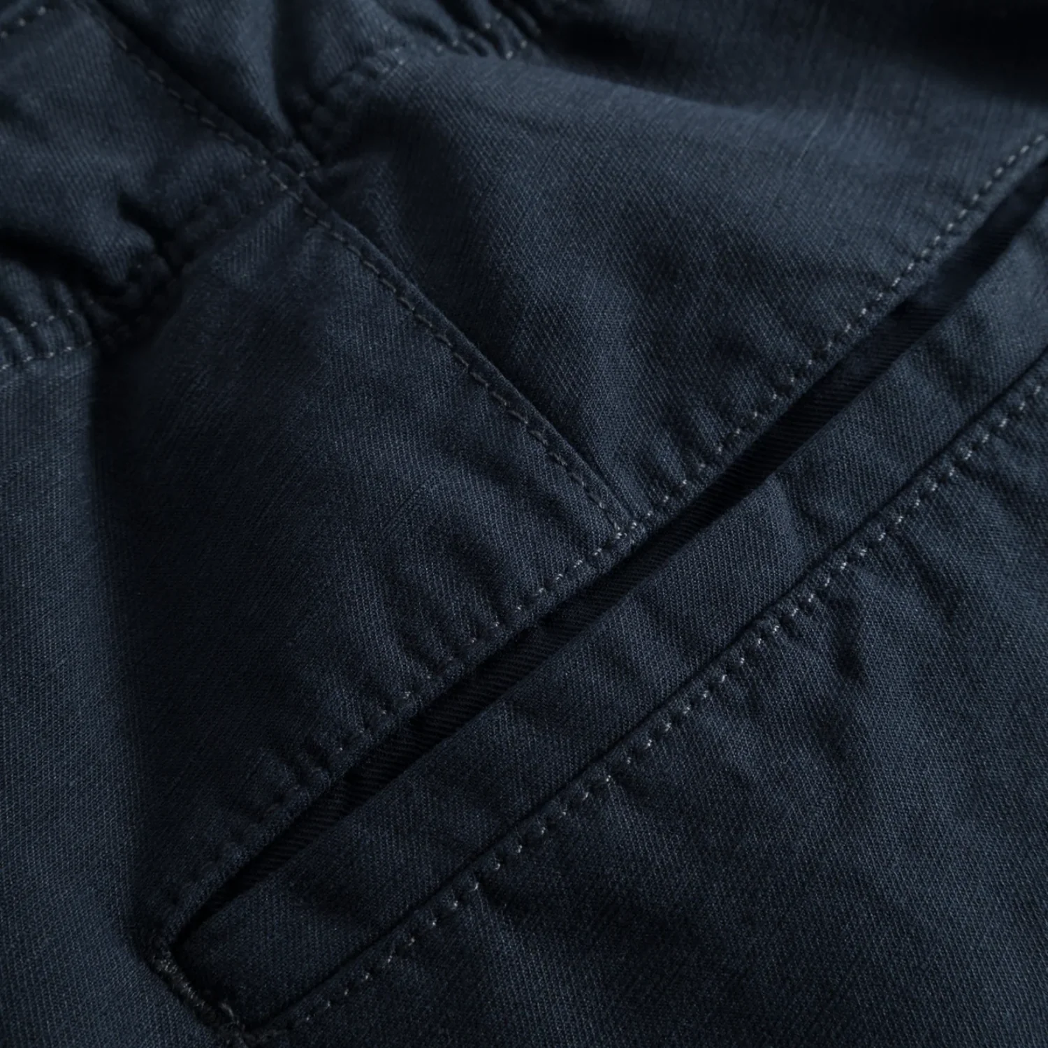 Ezra Relaxed Cotton Linen Trouser - Dark Navy - Image 4