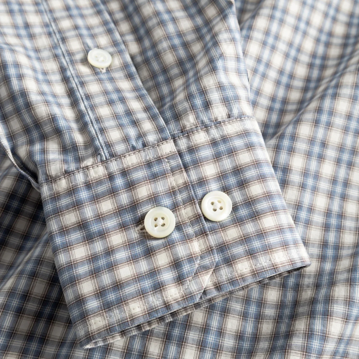 Falster Fine Check Oversize Shirt - Cerulean - Image 4