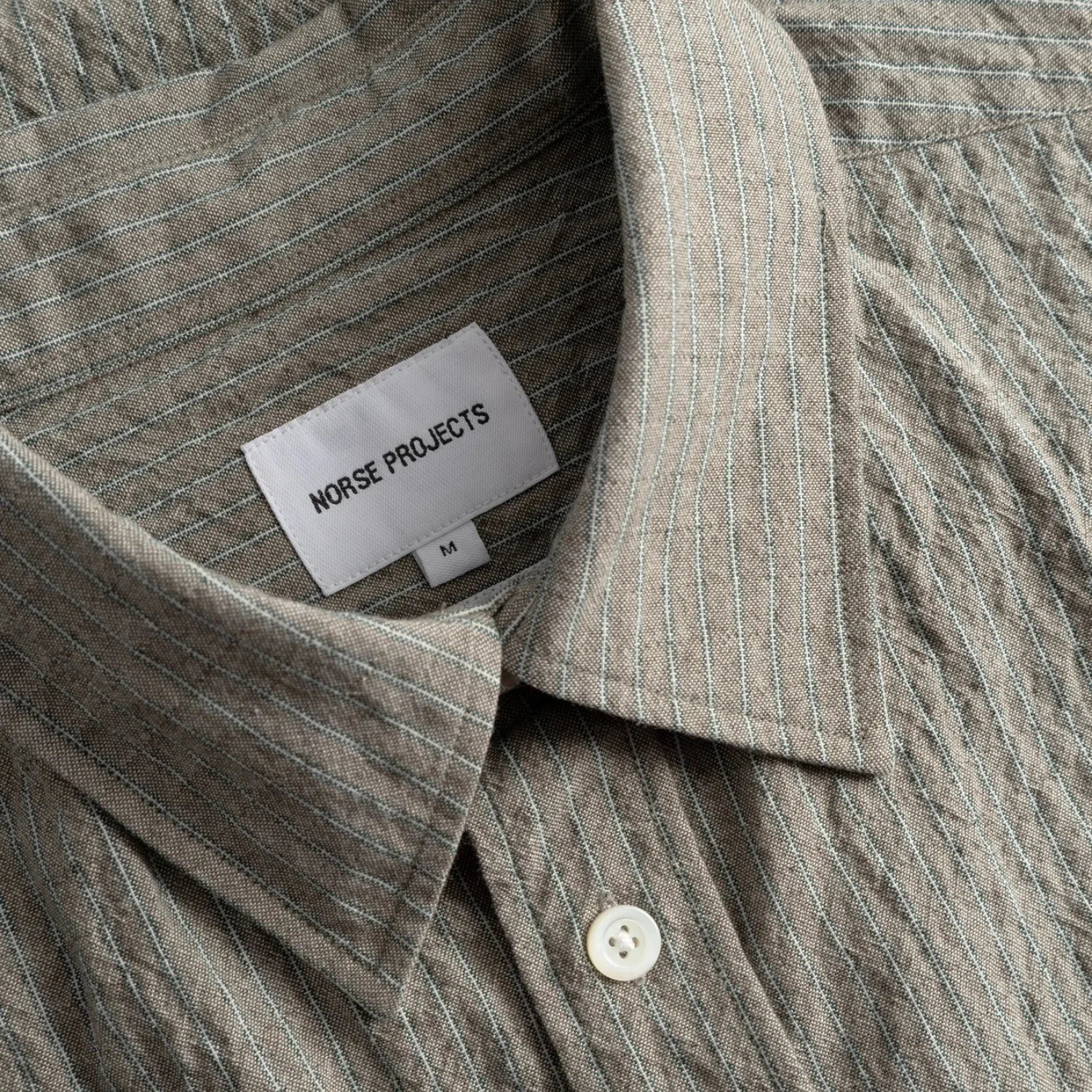 Falster Oversized Textured Stripe Shirt - Vetiver - Image 3