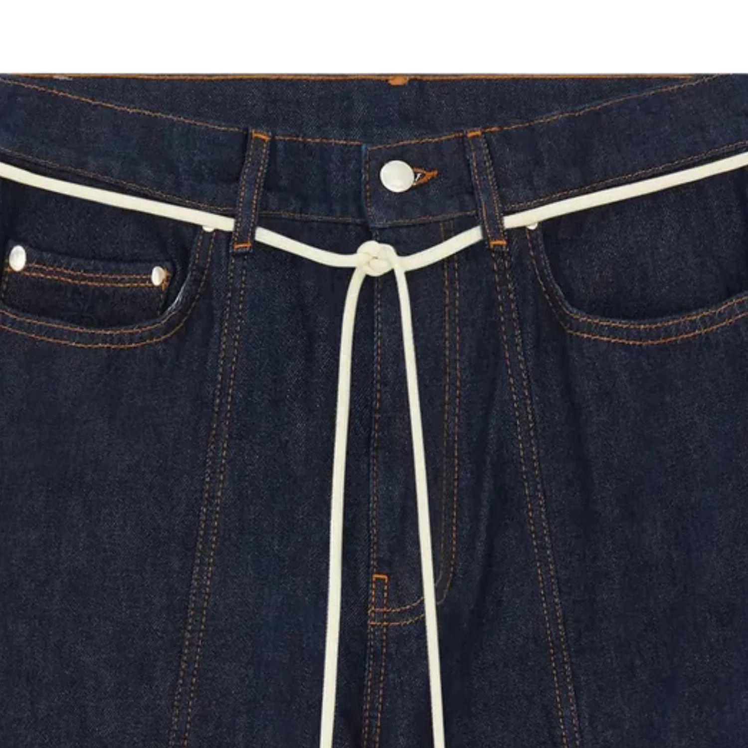 Felled Denim Short - Raw Indigo - Image 2