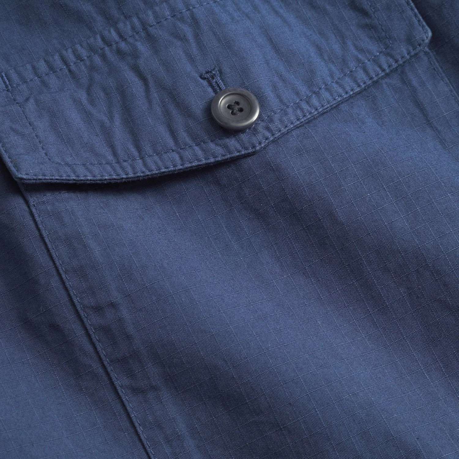 Folke Cotton Ripstop Overshirt - Workwear Blue - Image 4