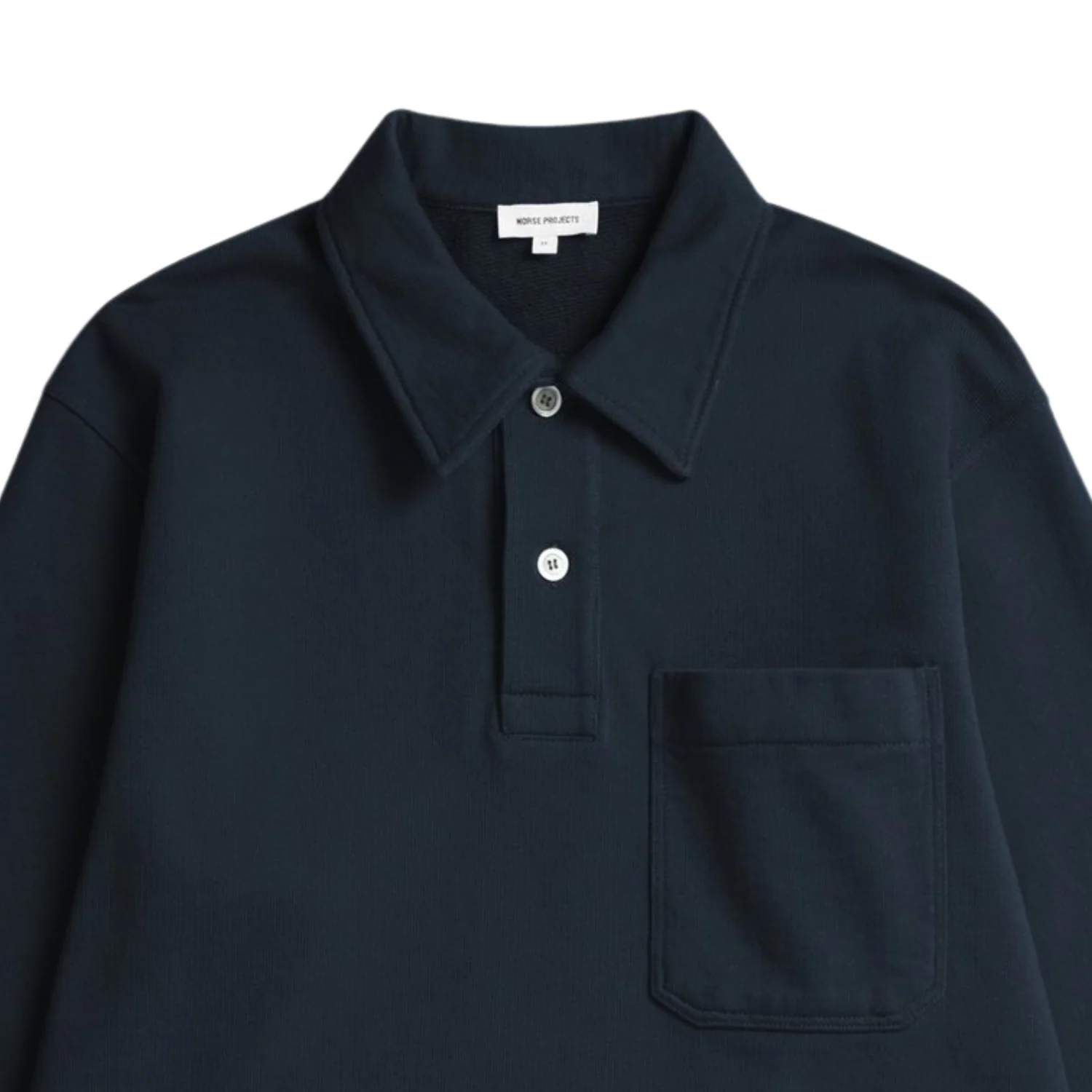 Fraser Relaxed Organic Loopback LS Polo - Dark Navy - Image 2