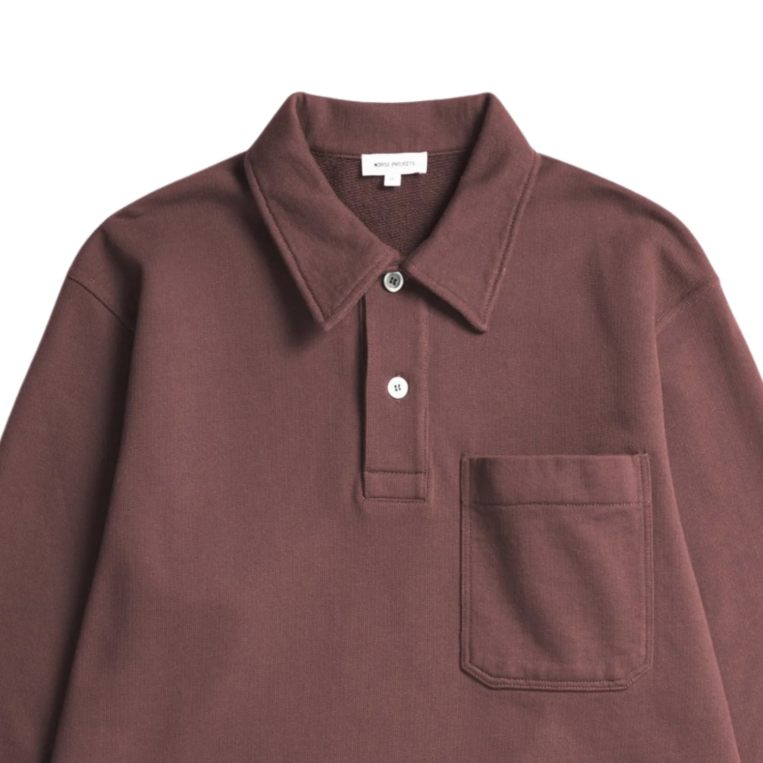 Fraser Relaxed Organic Loopback LS Polo - Mahogany - Image 2