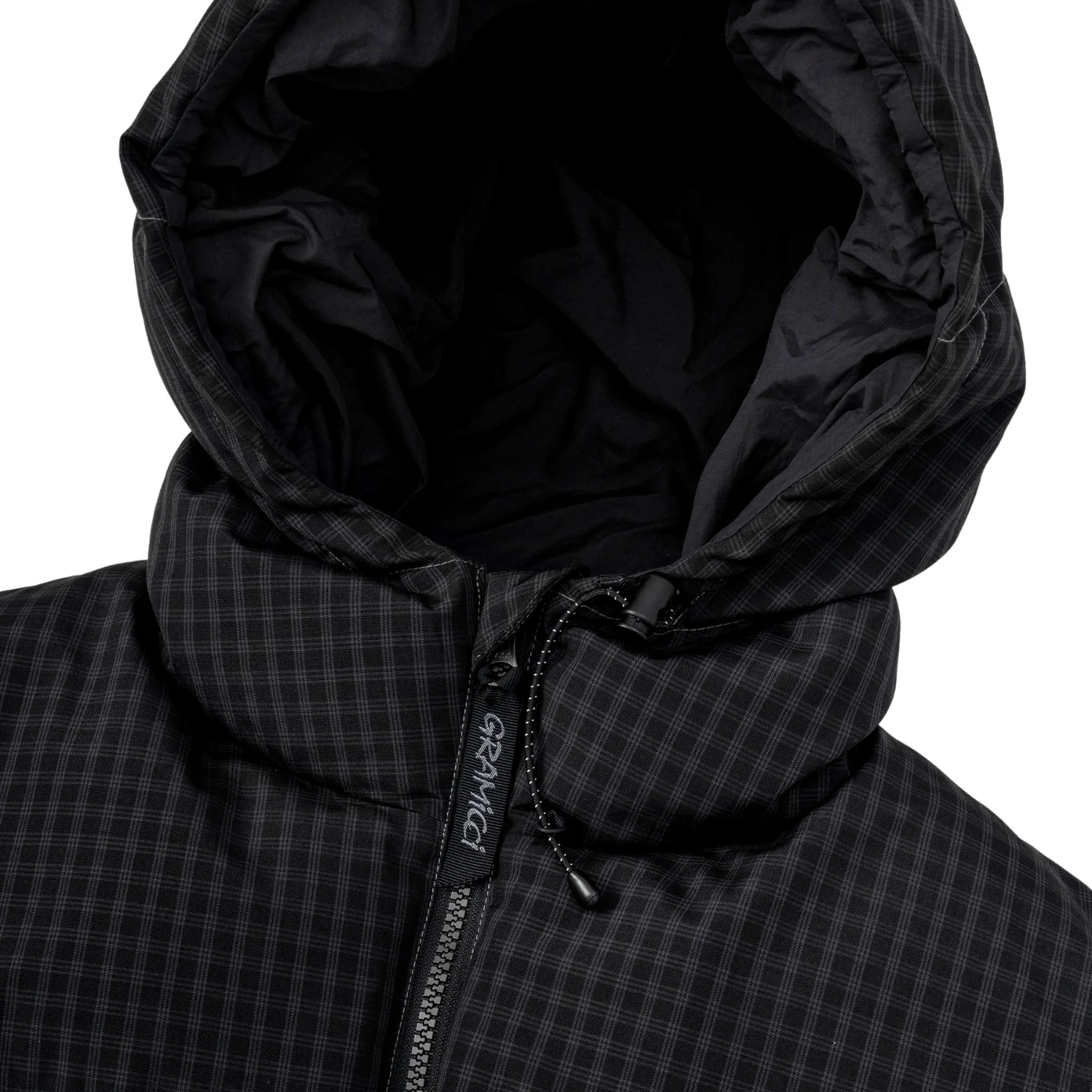 Gramicci Wool Check Down Jacket - Charcoal - Image 3