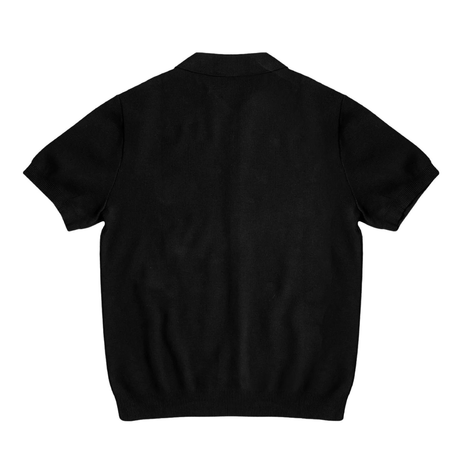 Half Sleeve Knit Logo Polo - Black - Image 2