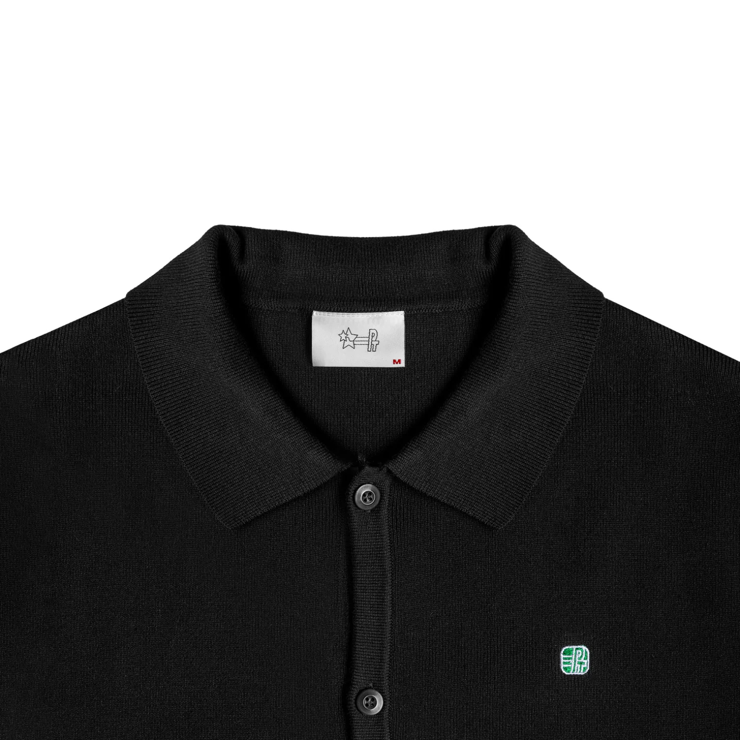 Half Sleeve Knit Logo Polo - Black - Image 3