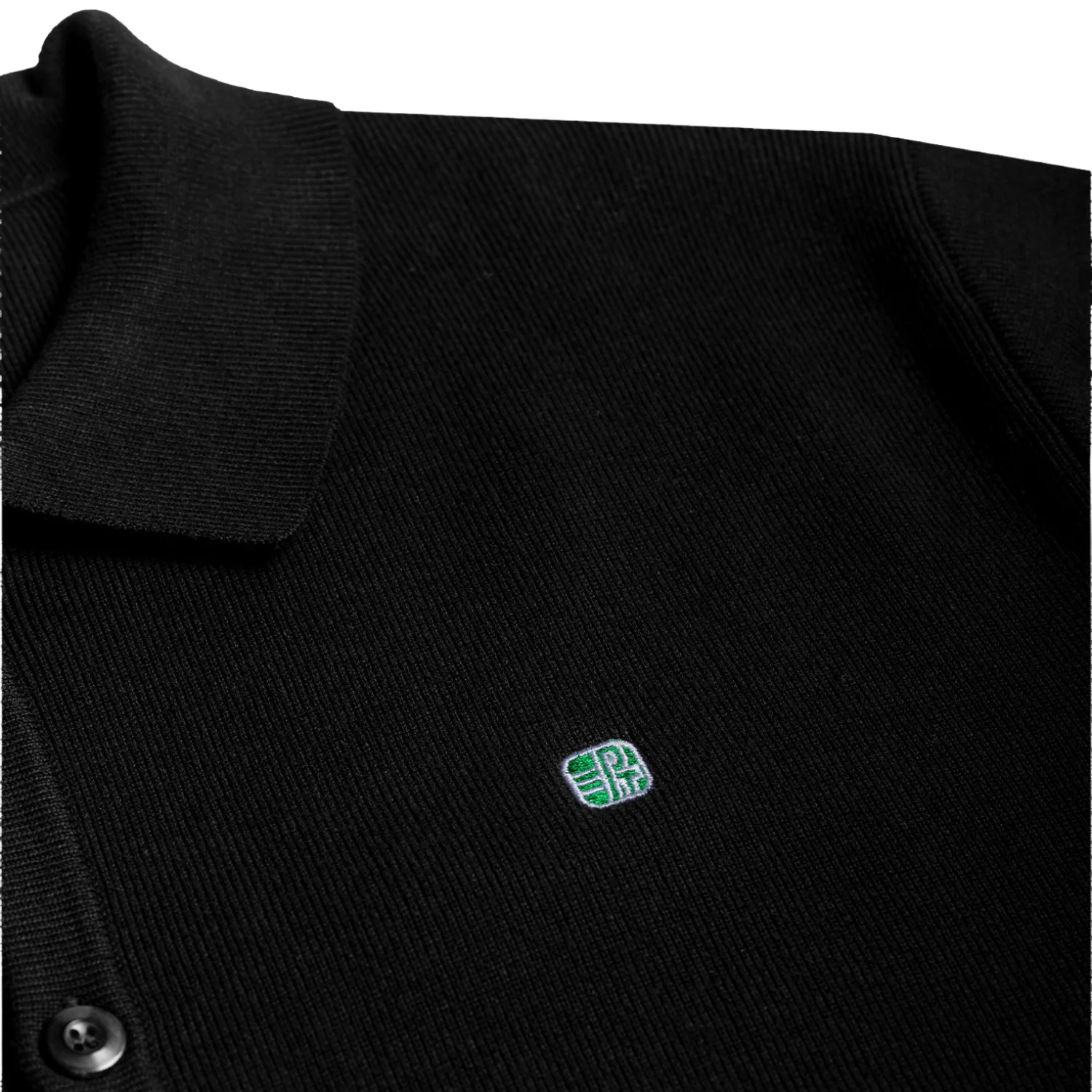 Half Sleeve Knit Logo Polo - Black - Image 5