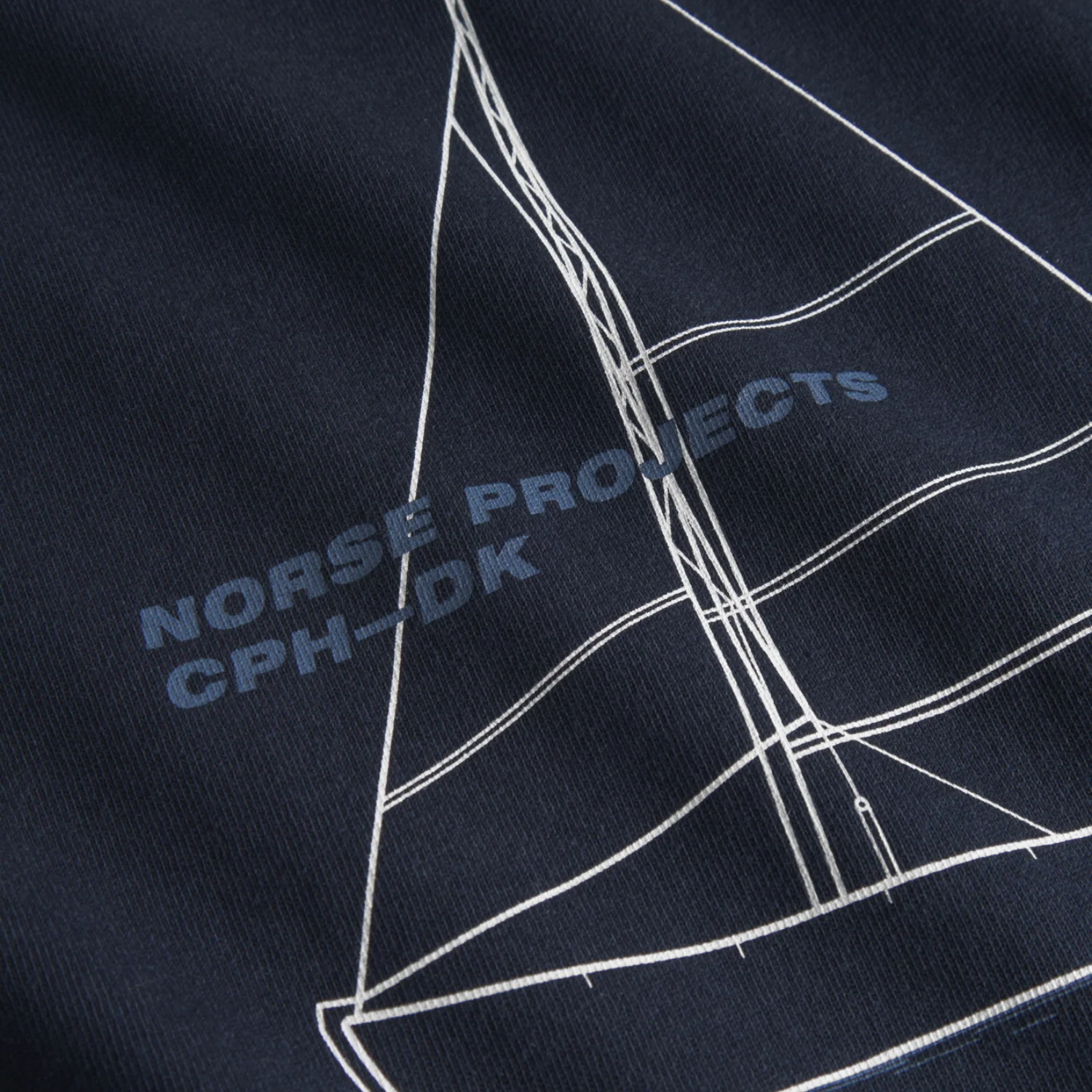 Holger Organic Boat Print T-Shirt - Dark Navy - Image 3