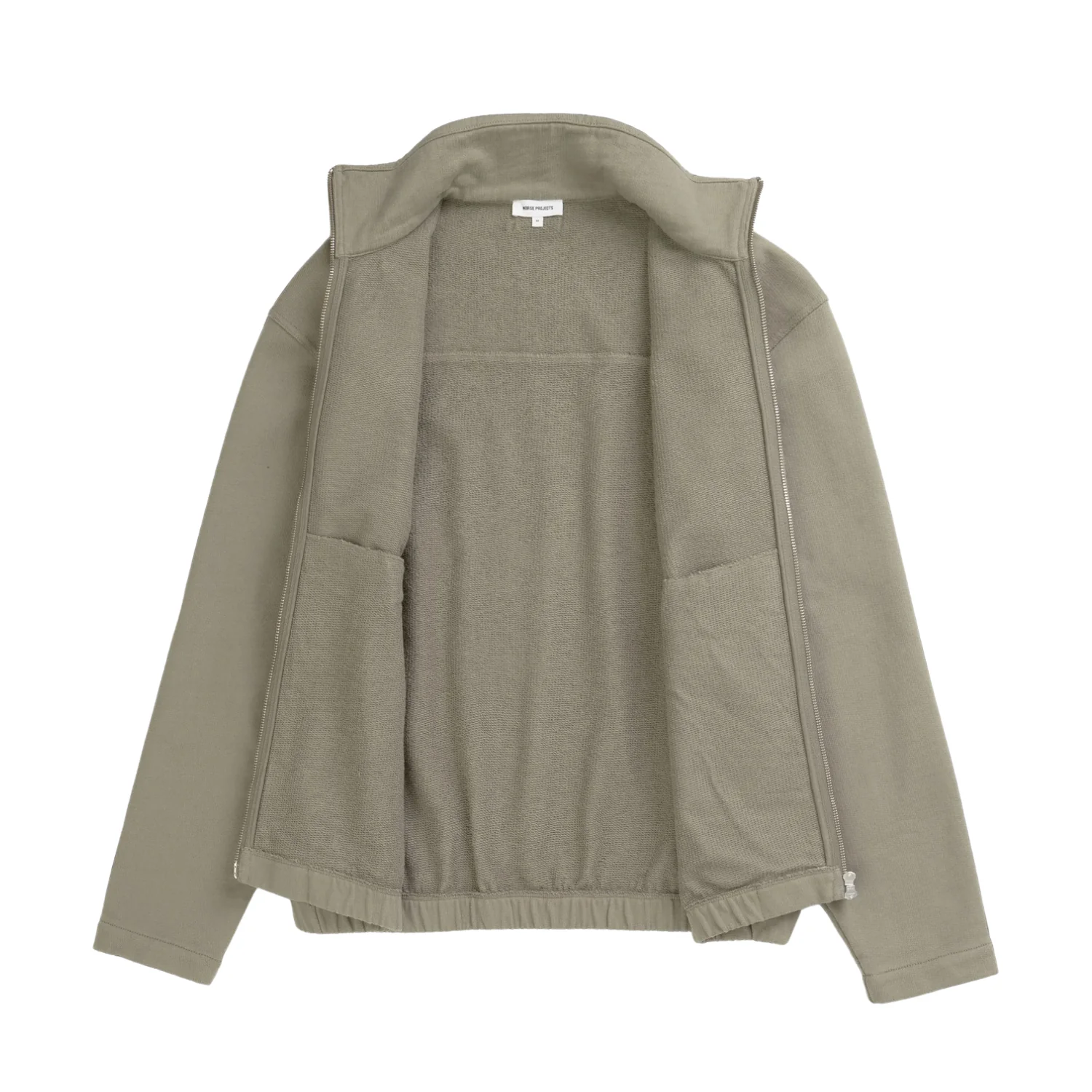 Hornidal Relaxed Organic Loopback Track Jacket - Vetiver - Image 2