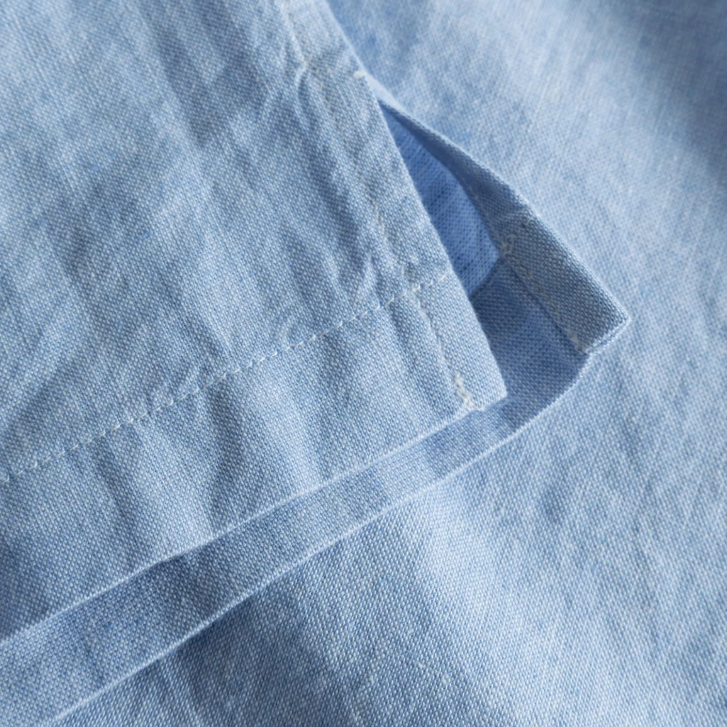 Ivan Relaxed Cotton Linen SS Shirt - Pale Blue - Image 4
