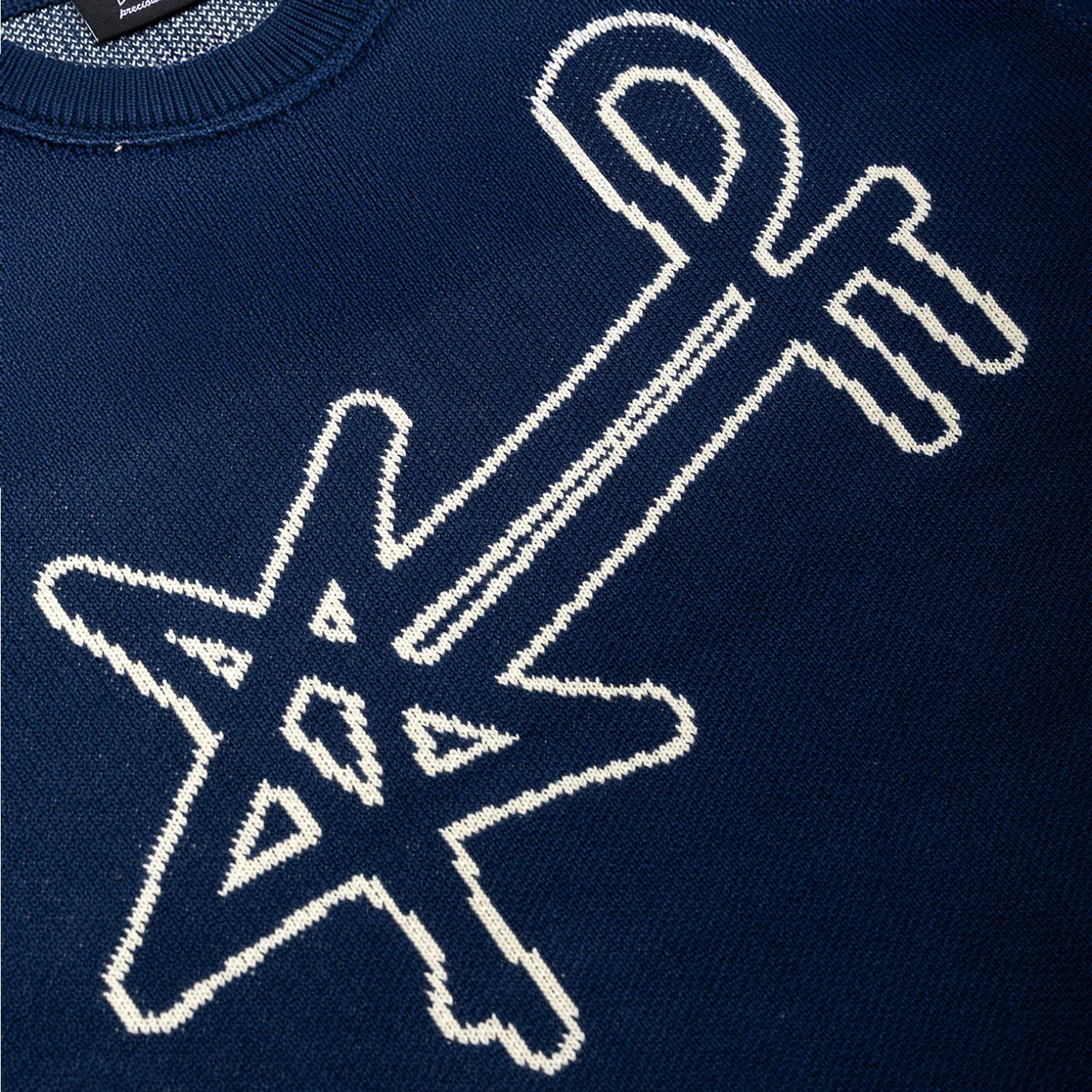 Jacquard Knit Sweater - Navy - Image 3