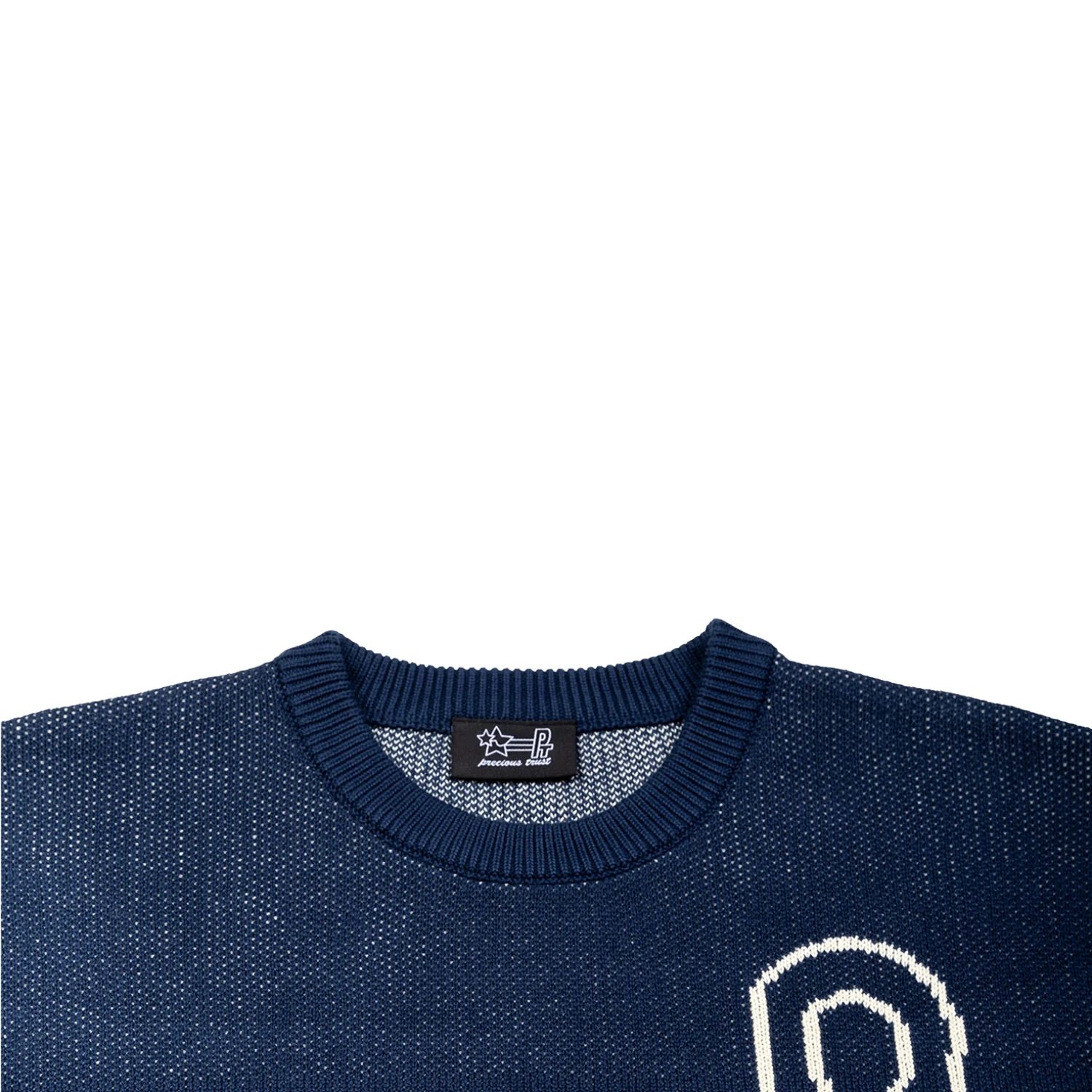 Jacquard Knit Sweater - Navy - Image 4