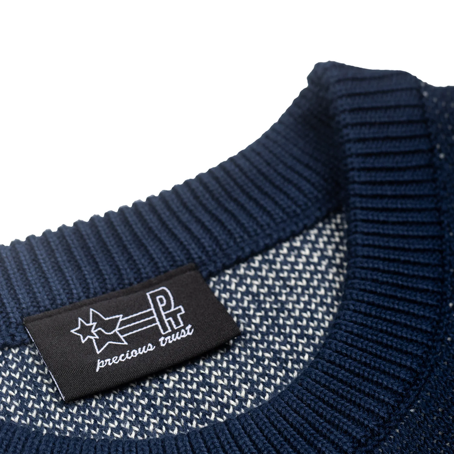 Jacquard Knit Sweater - Navy - Image 5