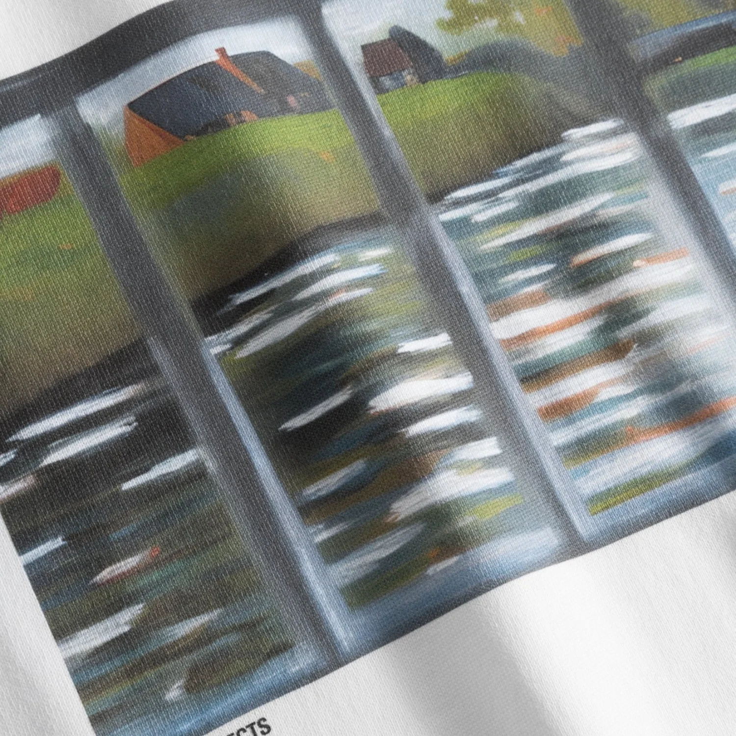 Johannes Organic Canal Print T-shirt - White - Image 3