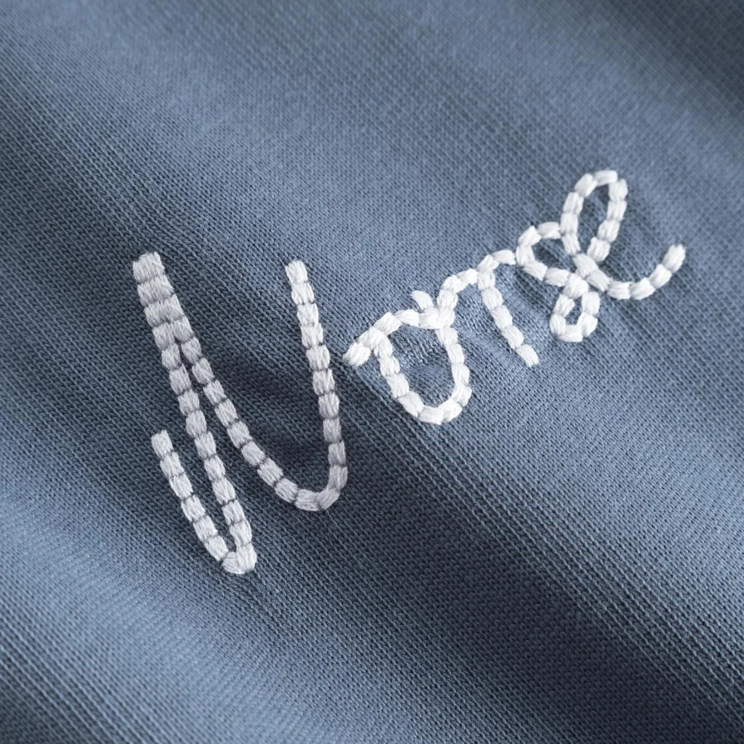 Johannes Organic Chain Stitch Logo T-Shirt - Steel Blue - Image 3