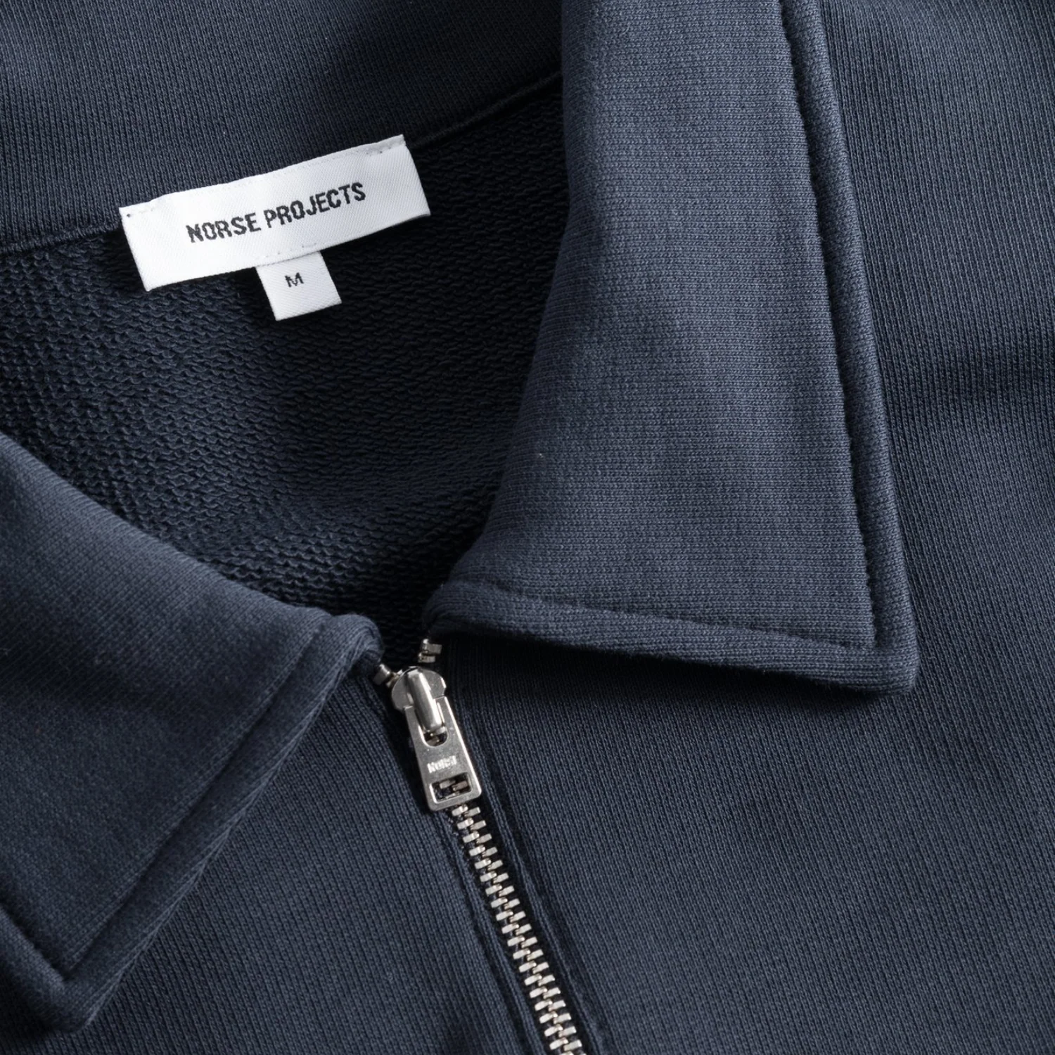 Ketel Relaxed Organic NORSE Logo Half Zip - Dark Navy - Image 3
