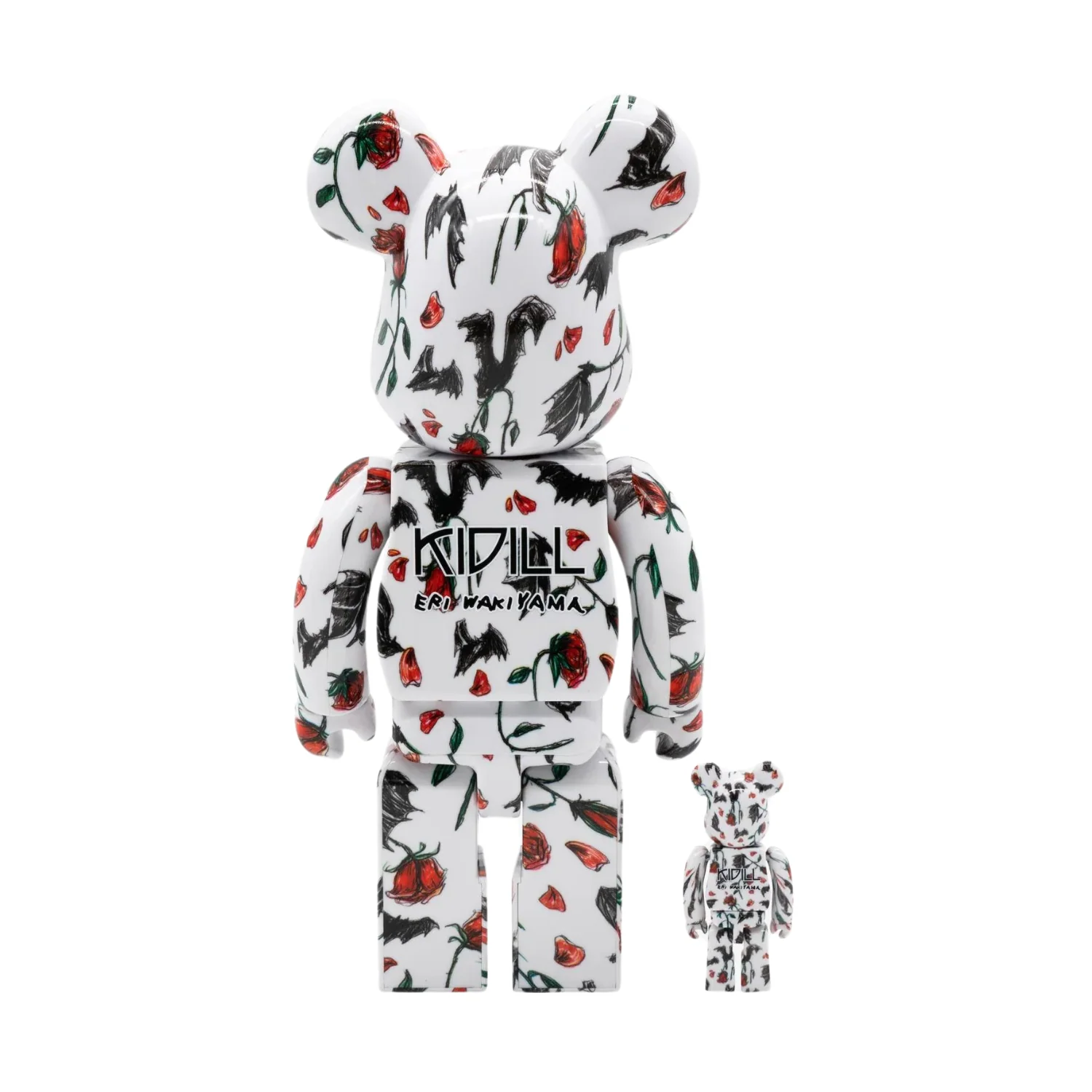 KIDILL x Eri Wakiyama "Bat & Rose" Be@rbrick 400%+100% - Image 2
