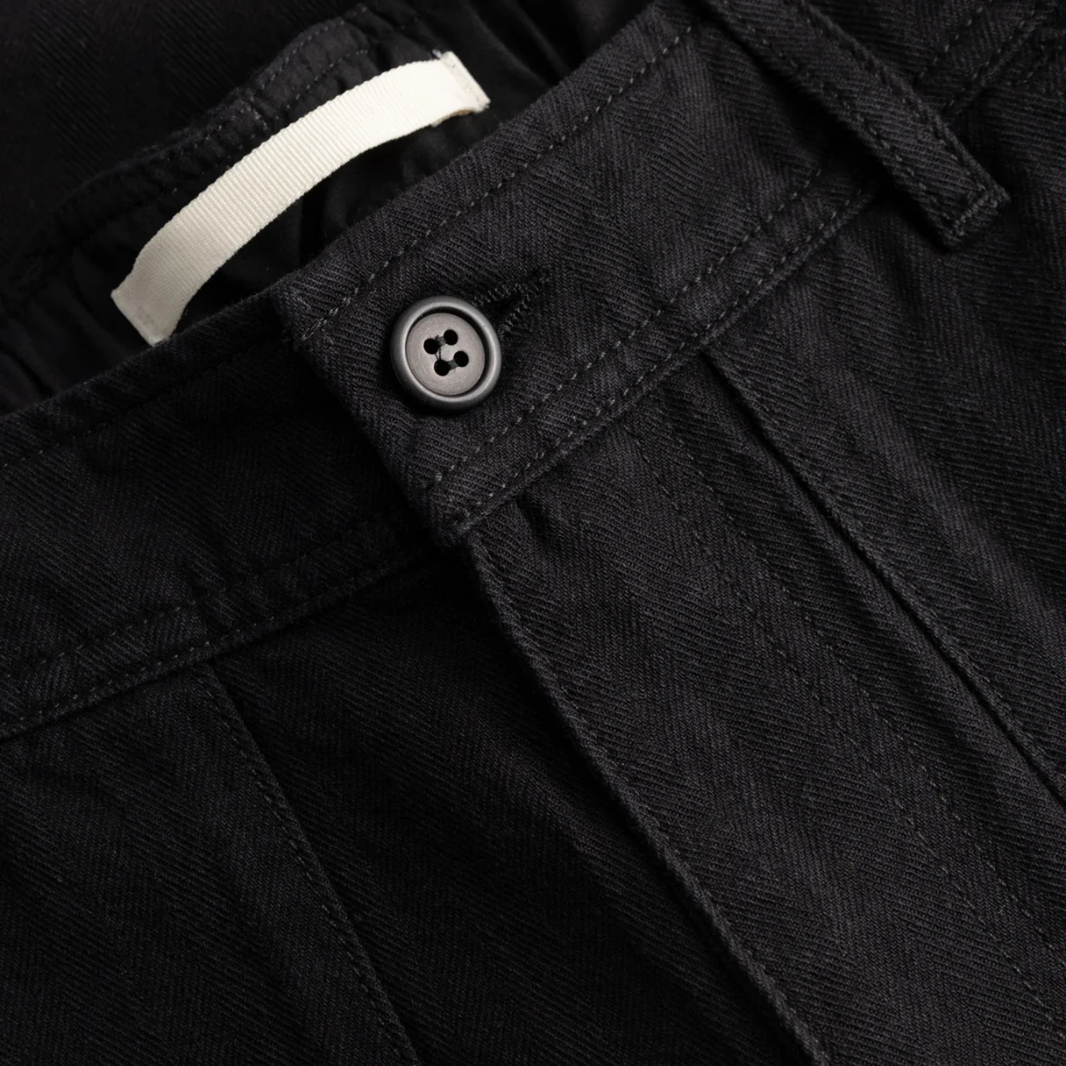 Kvitfjell Relaxed Cotton Wool Herringbone Pant - Black - Image 3