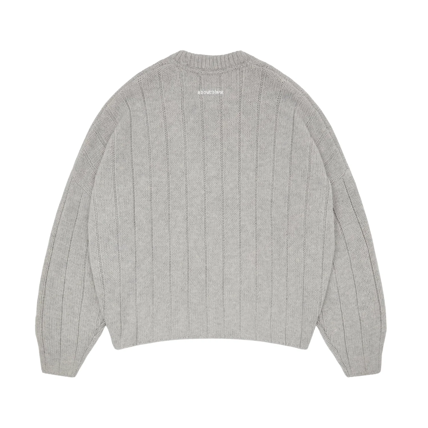 Large Rib Knit Crew - Grey - Image 2