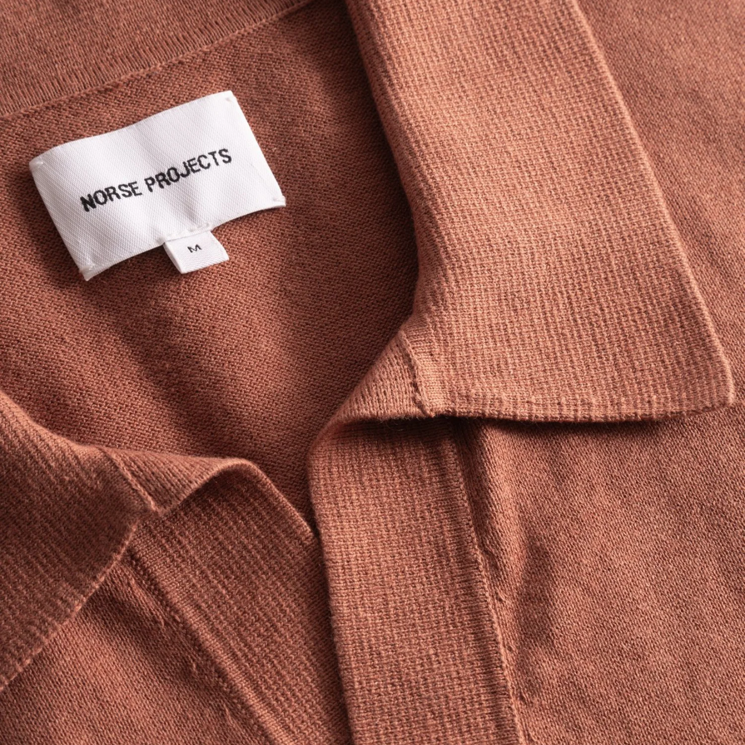 Leif Cotton Linen Polo - Red Clay - Image 3