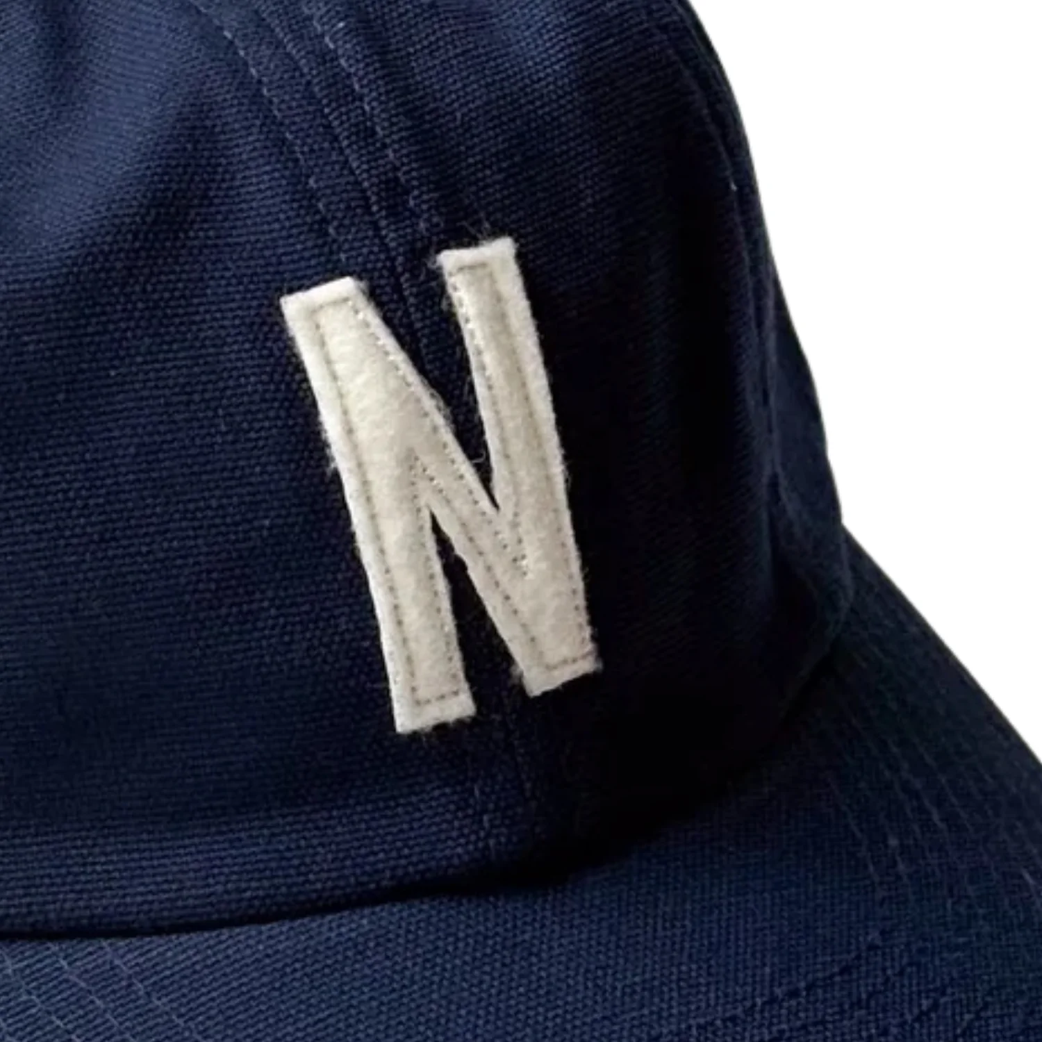 Light Canvas Felt N 8 Panel Cap - Dark Navy - Image 2