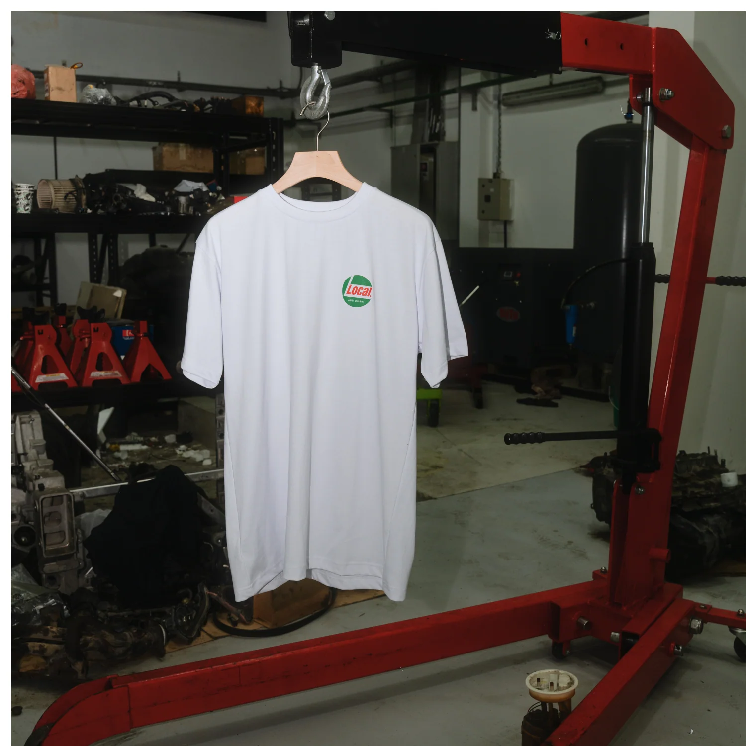 Racing Oil T-Shirt - White - Image 4