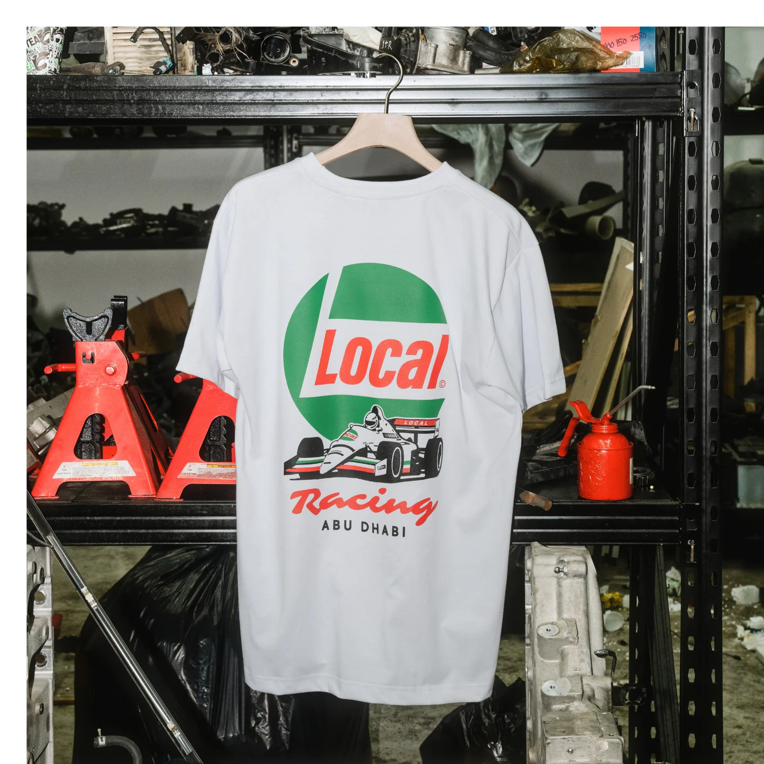 Racing Oil T-Shirt - White - Image 5