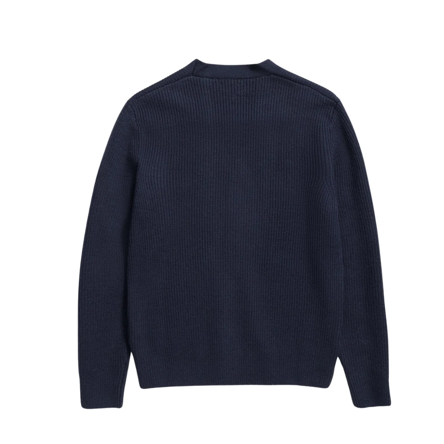 Loki Wool Cotton Rib Cardigan - Dark Navy - Image 2