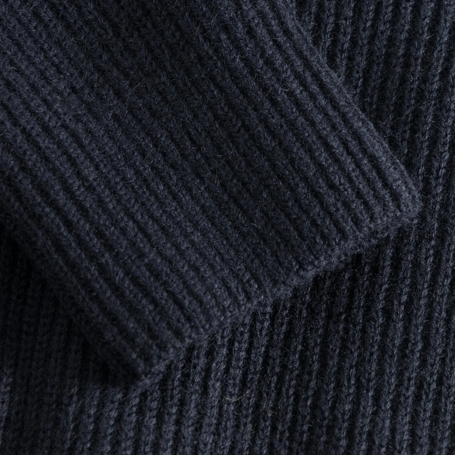 Loki Wool Cotton Rib Cardigan - Dark Navy - Image 5