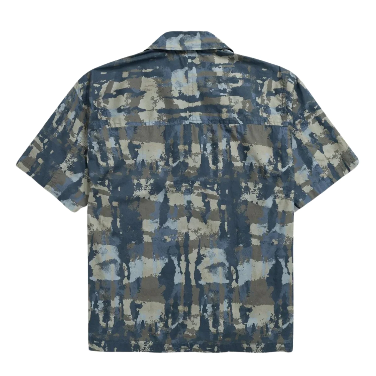 Mads Relaxed Print Shirt SS - Steel Blue - Image 2