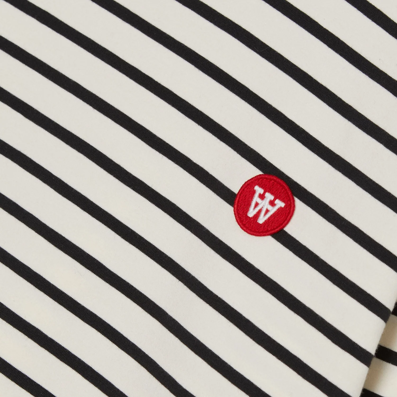 Mel Long Sleeve GOTS Red Double A Logo - Off-white/Black Stripe - Image 3
