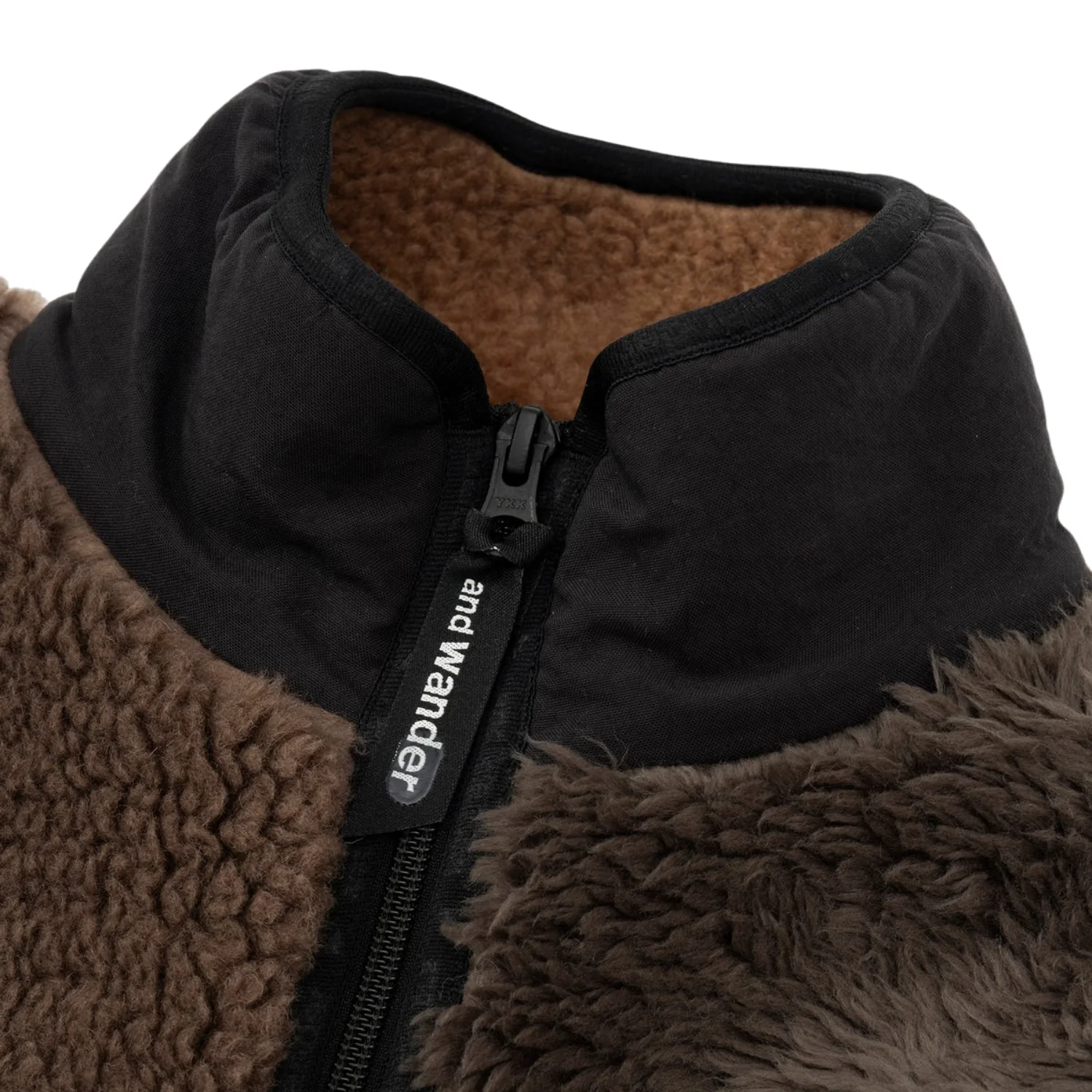 Mix Boa Jacket - Brown - Image 3
