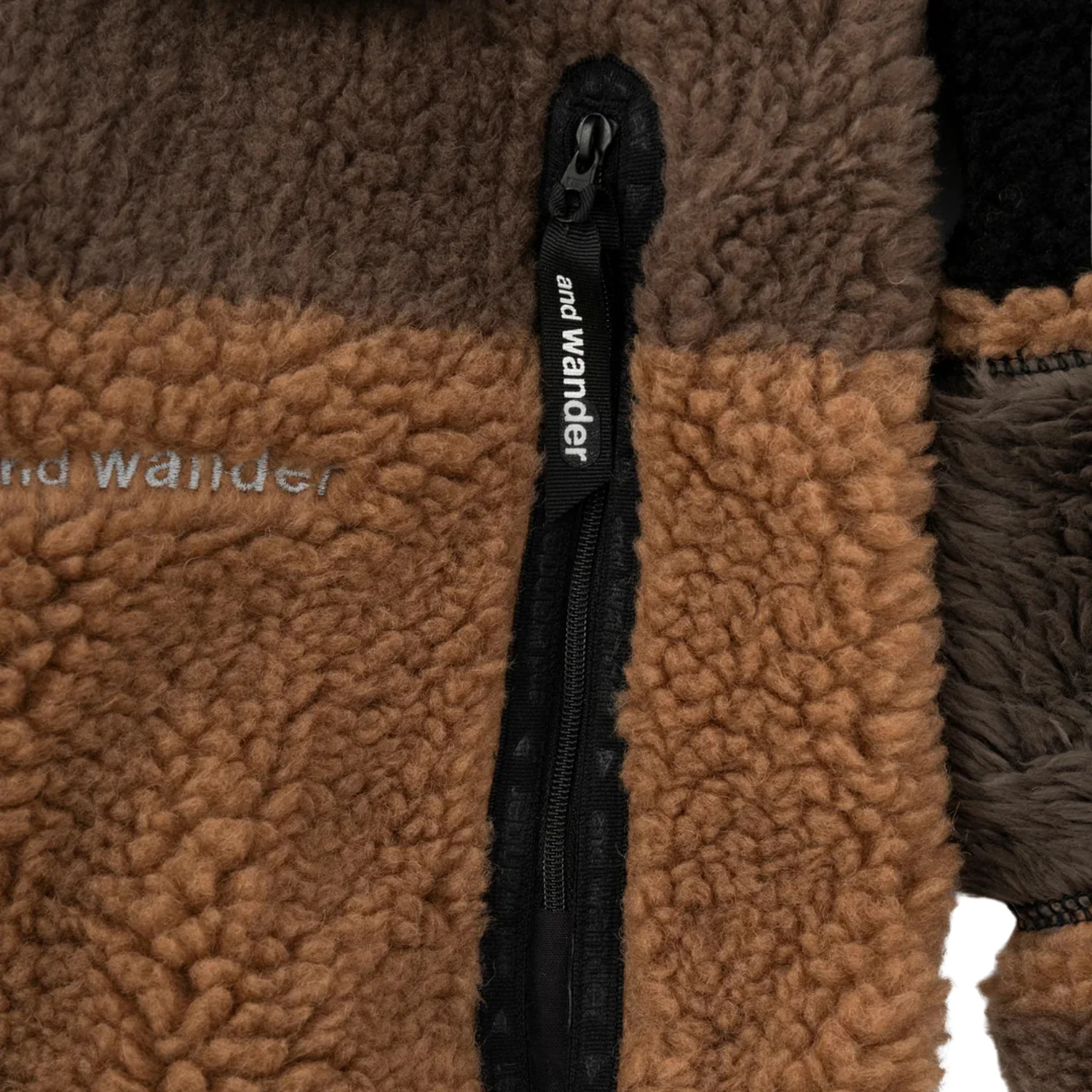 Mix Boa Jacket - Brown - Image 8