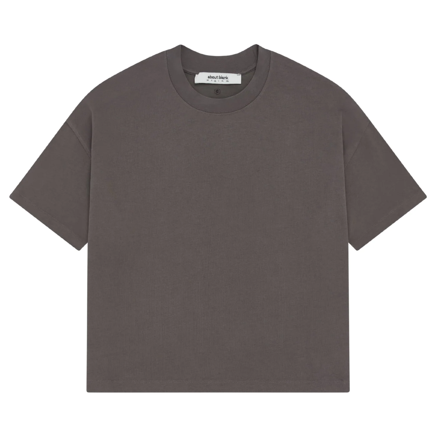 Mock Neck T-shirt - Charcoal/Ecru - Image 2