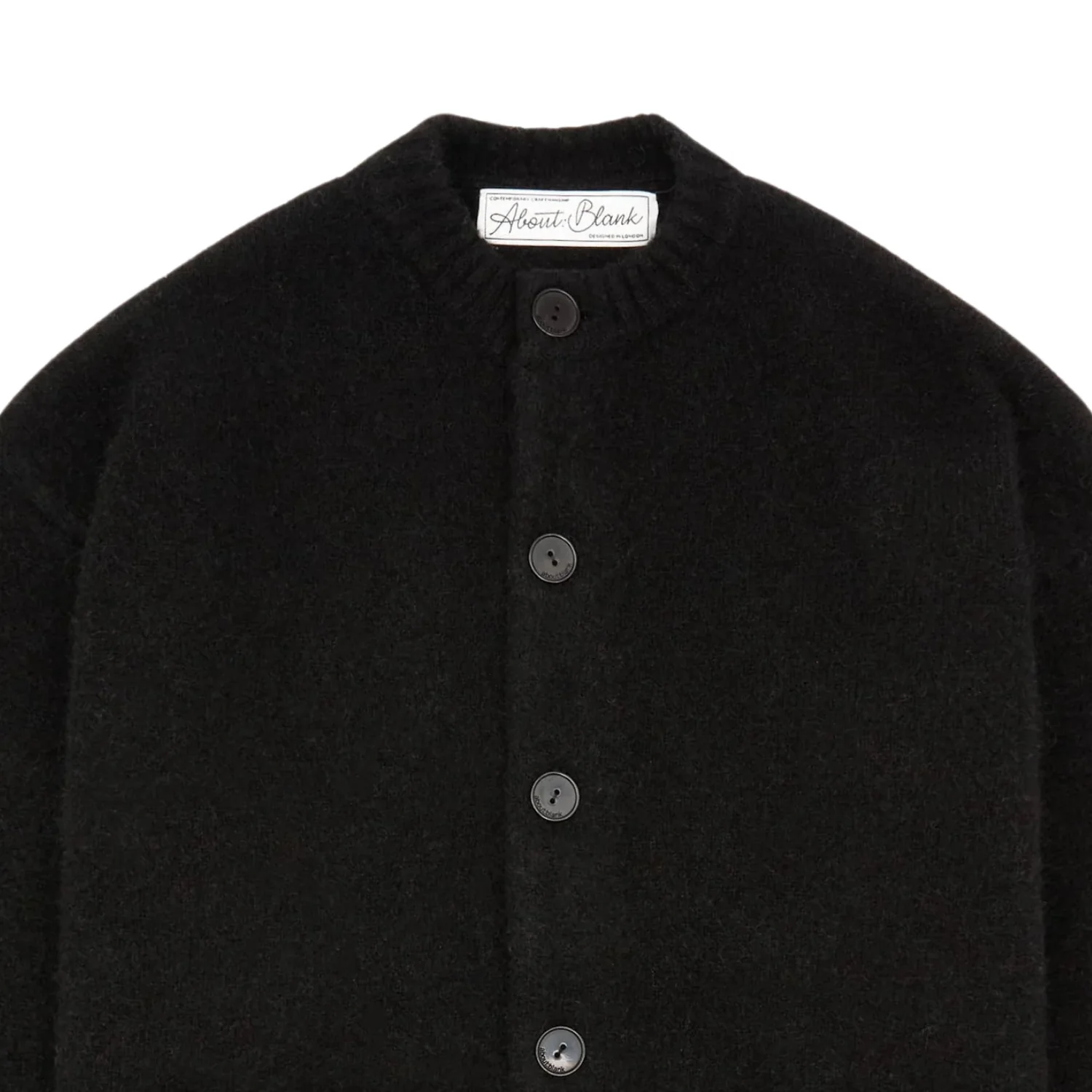 Mohair Grandad Cardigan - Black - Image 2