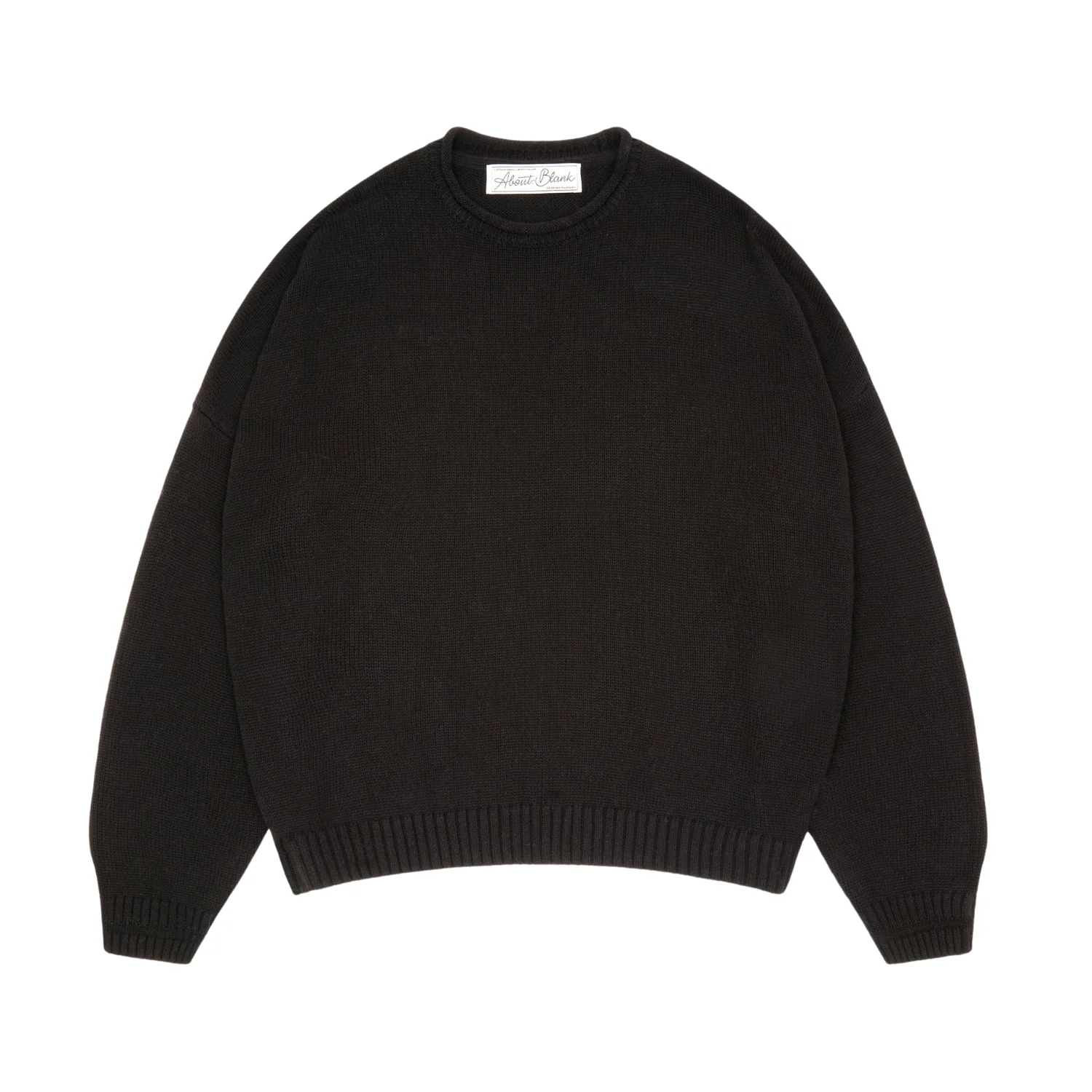 Mohair Knitted Logo Crewneck - Black/Ecru - Image 2