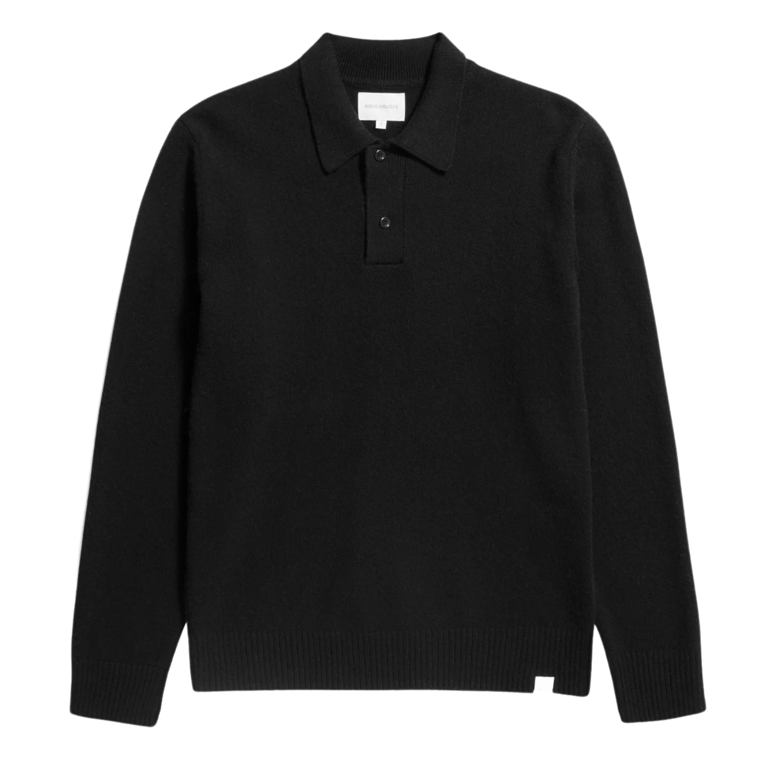 Norse Standard Merino Lambswool Polo - Black